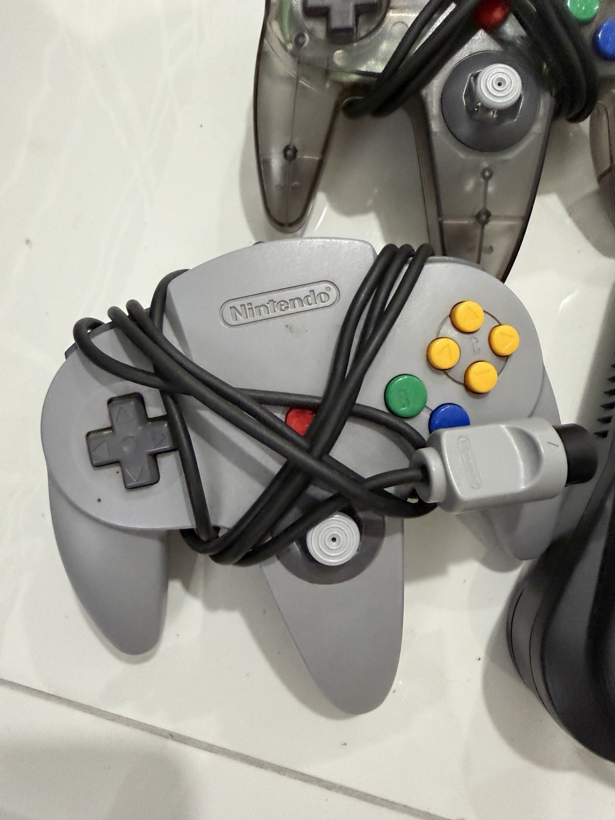 Nintendo 64 Console 4 Controllers Gray Black Blue Smoke RF Expansion Pak Compat…