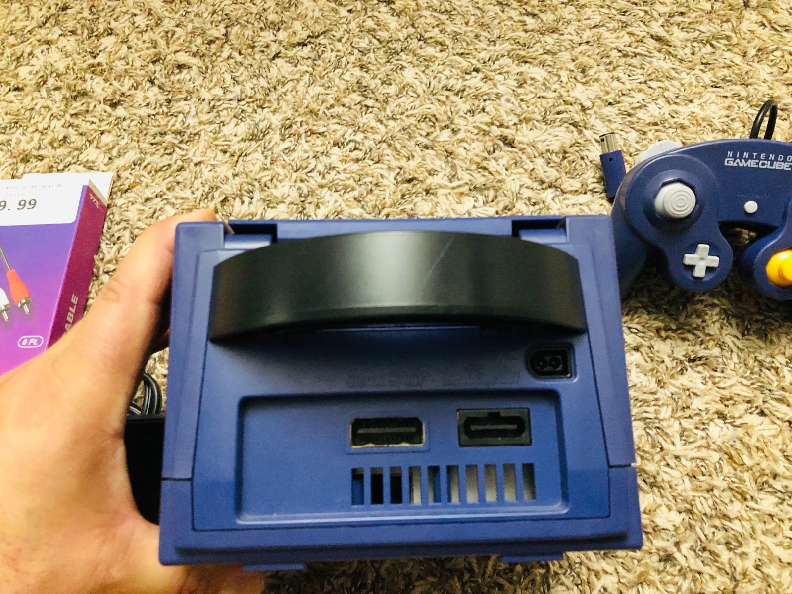 Nintendo GameCube Purple Console DOL-001 / 1 Remote / Power Adapter/ Video Cable