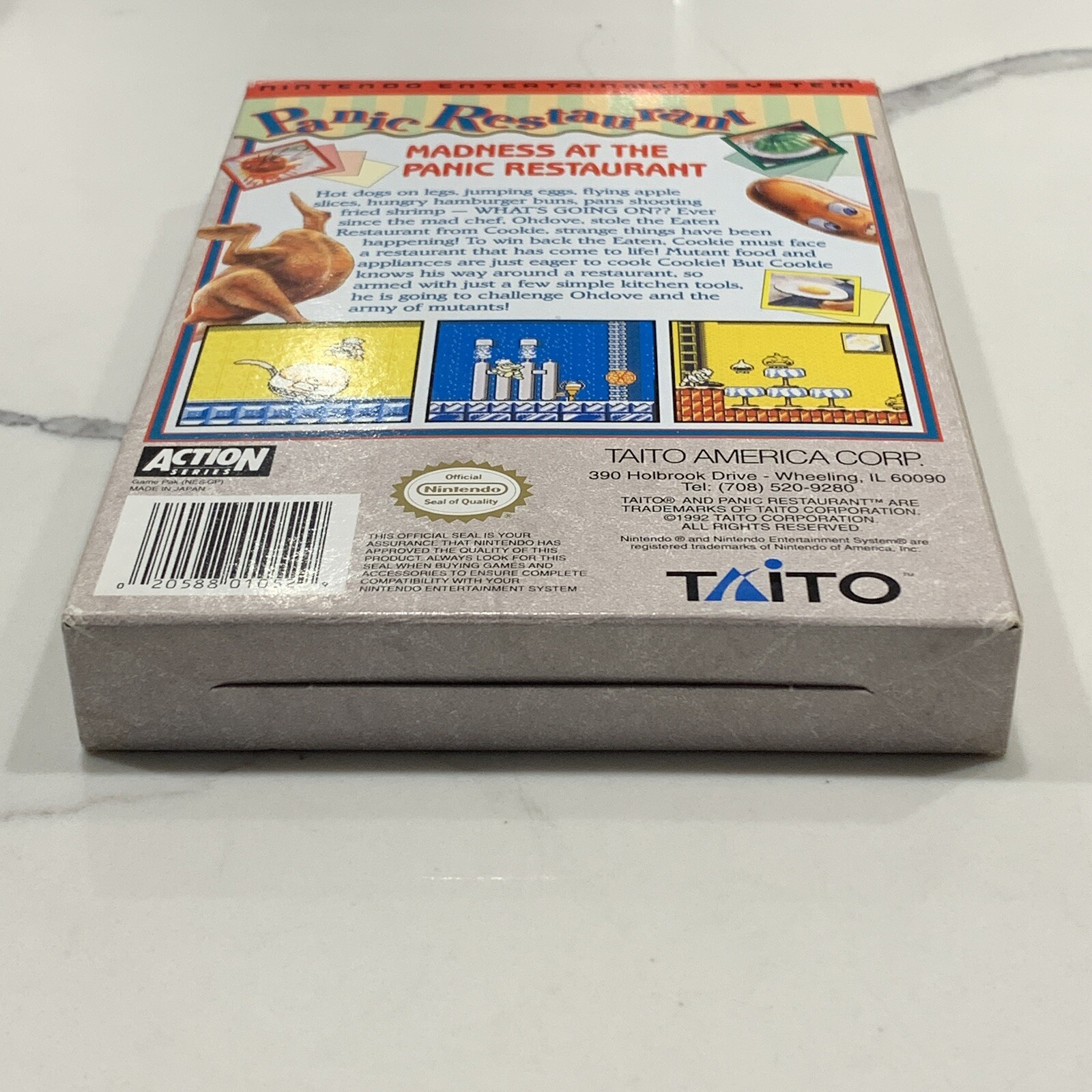 Panic Restaurant (NES, 1992) Authentic Complete CIB Manual TESTED