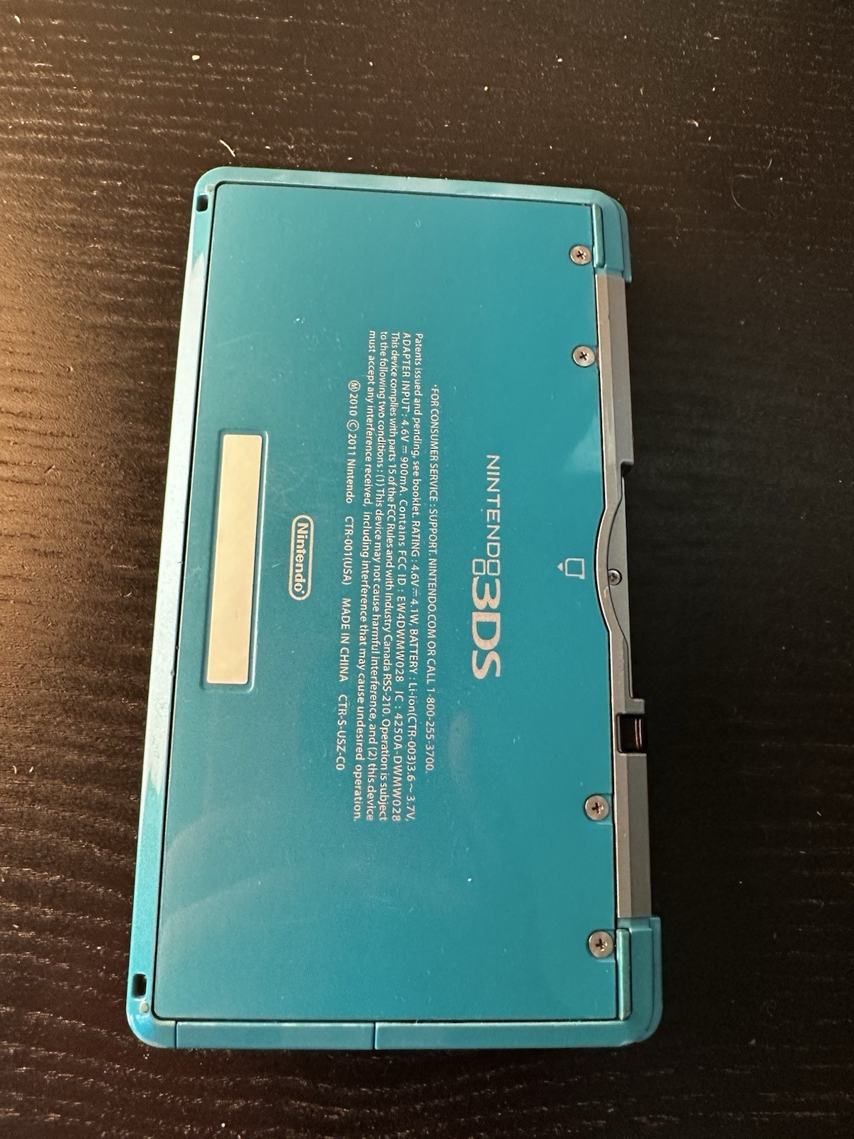 Nintendo 3DS Aqua Blue Handheld System CTR-001 w/ Case – READ Description