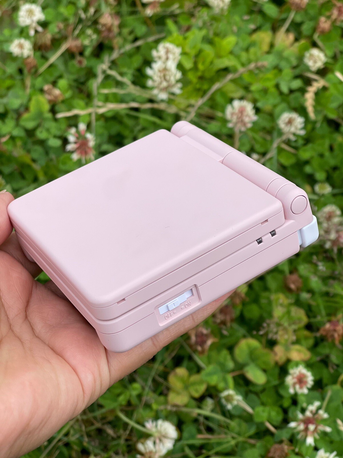 Customized Soft Touch Cherry Blossoms Pink Gameboy Advance SP IPS Screen & USB C