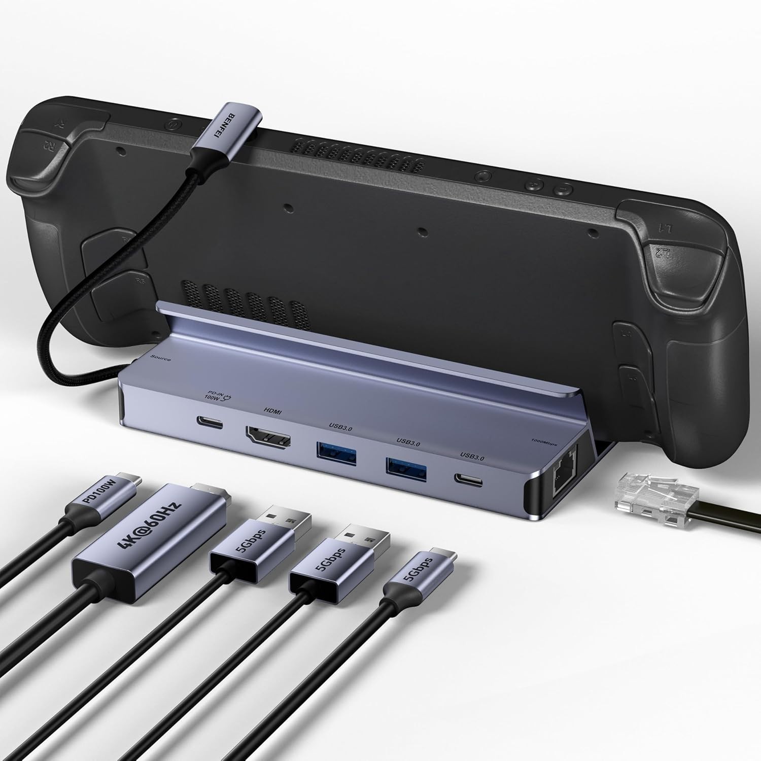 Compact Steam Deck Dock with 4K Output and Advanced Usability –