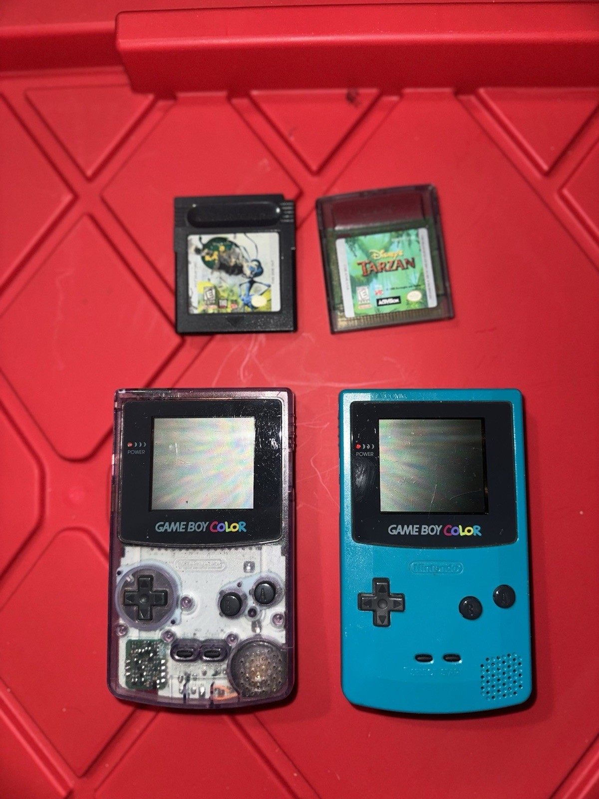 Lot Of 2 Nintendo Game Boy Color Vonsoles + 2 Games- Tested And Working GBC