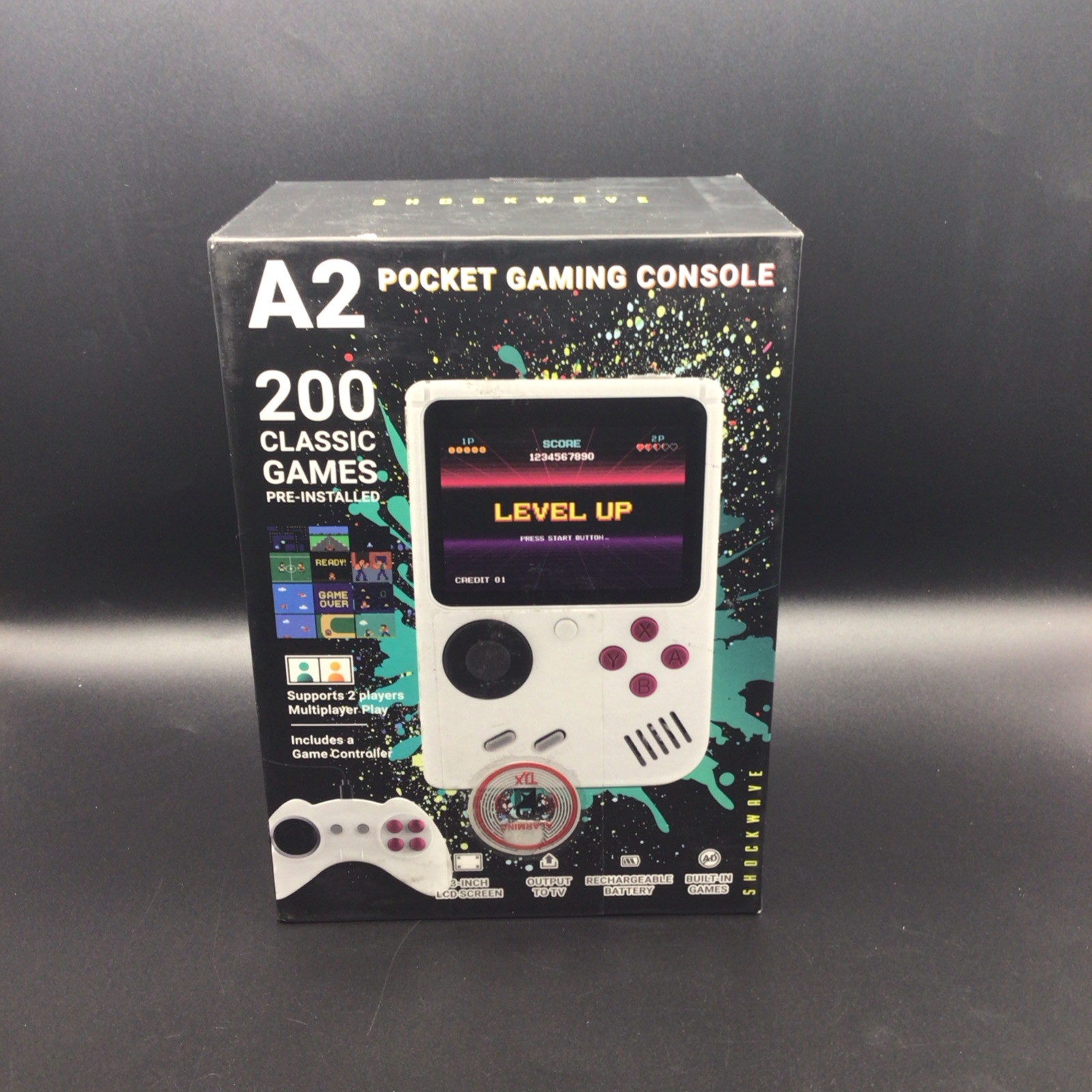 A2 Pocket Gaming Console with 200 Classic Games-NEW/FACTORY SEALED