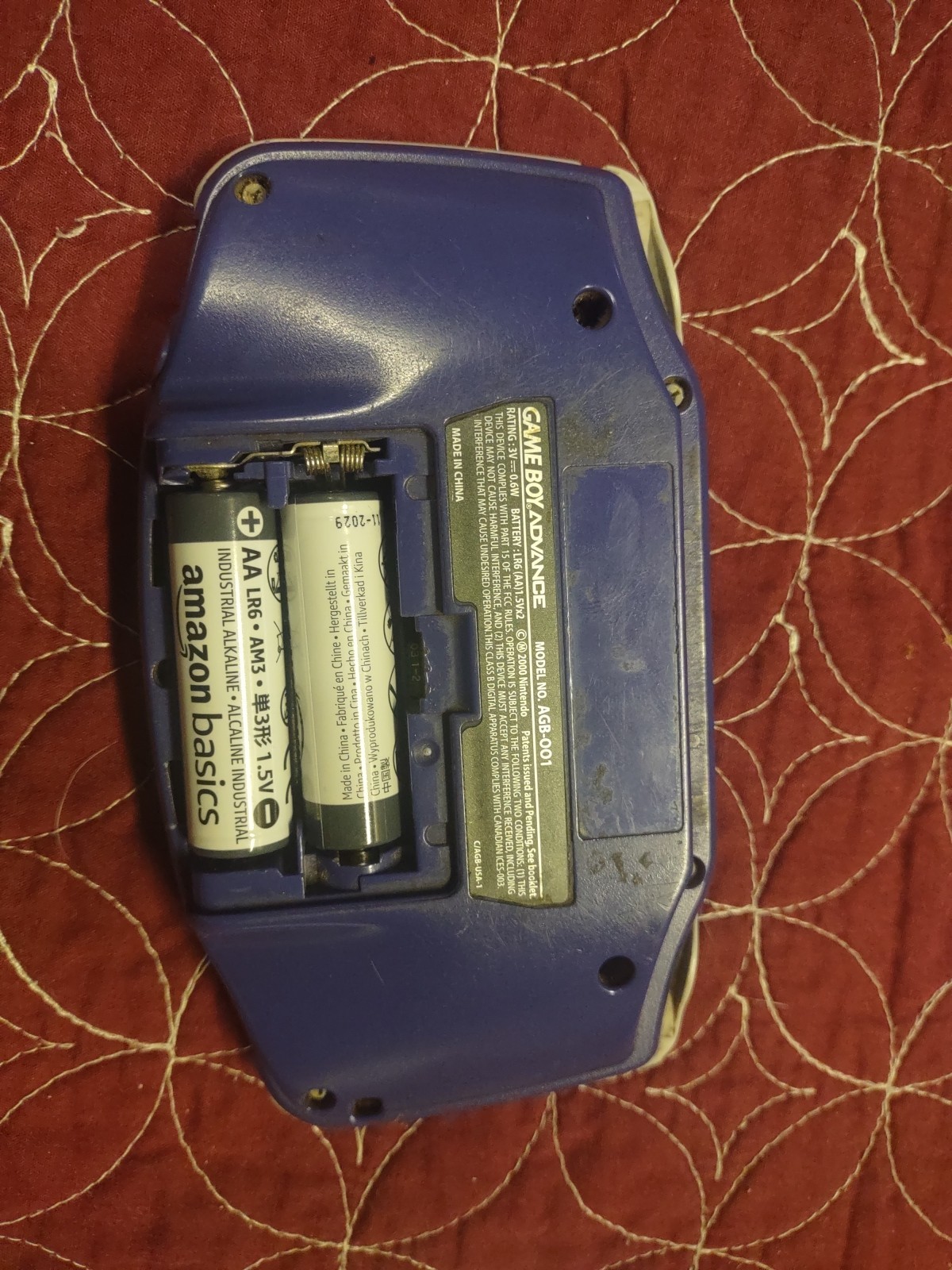 2000 Nintendo Game Boy Advance Handheld System Indigo AGB-001 No Battery Door
