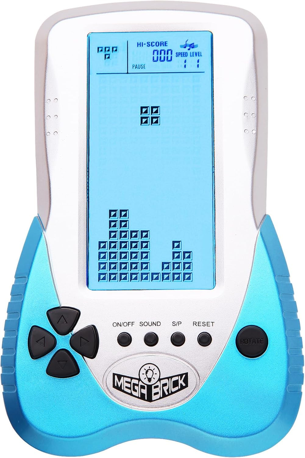 New Retro Block Brick Game Console Large Screen Blue Backlight Brightness Can Be