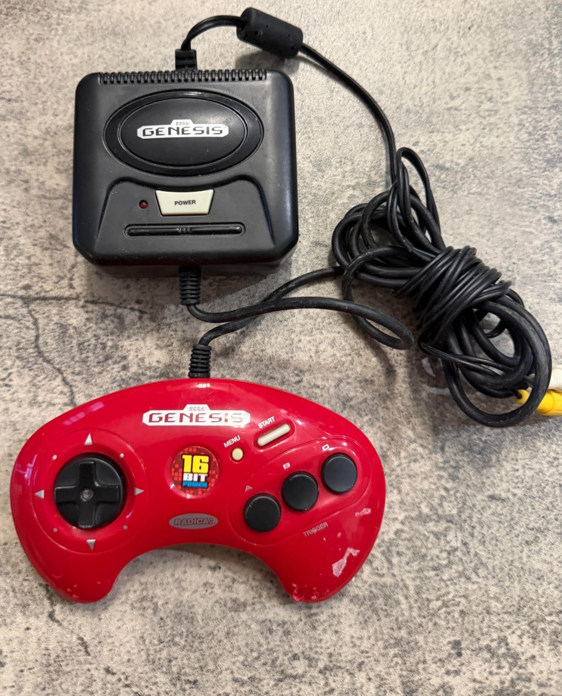 Radica 2003 Sega Genesis Mini Plug & Play Console 16 Bit Power – Red Controller
