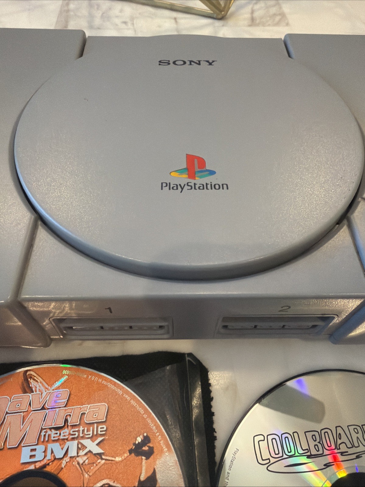 Sony PS1 SCPH-7001 Console 2 Controllers 3 Games Tested Working