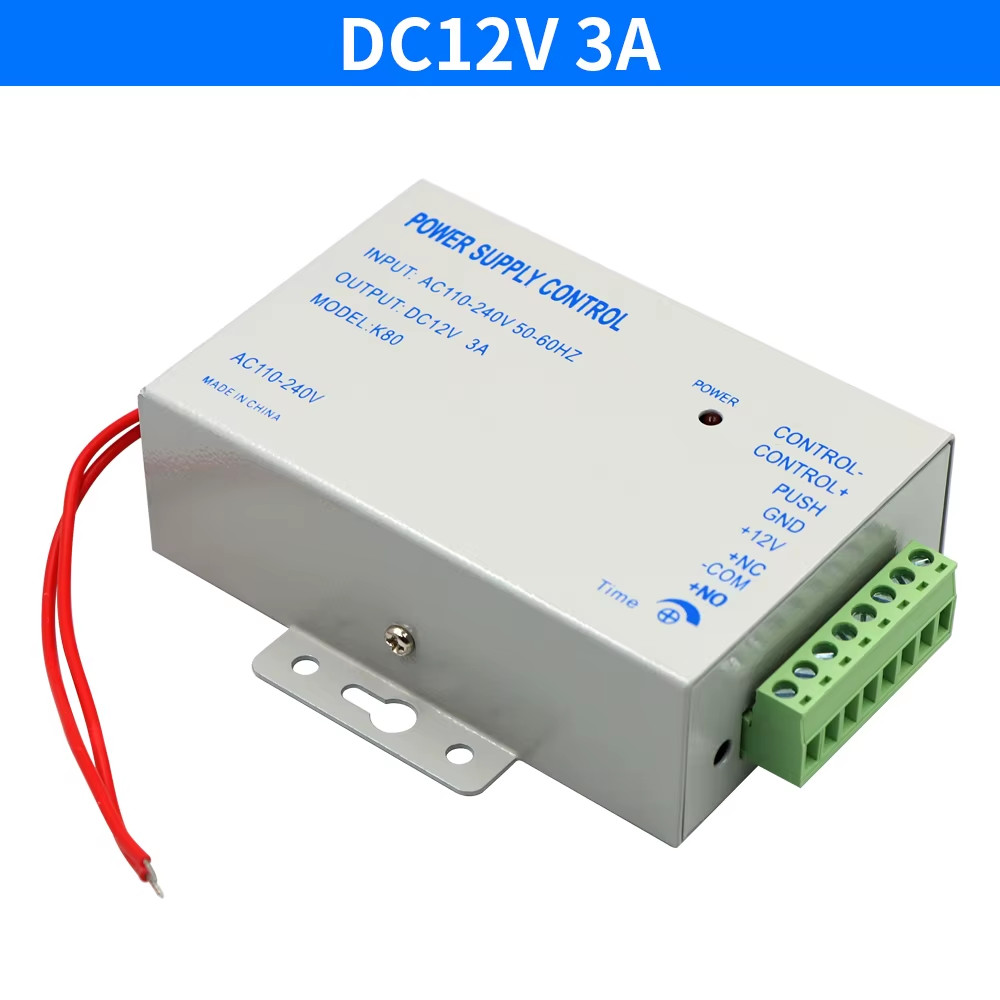 DC12V Access Control Power Supply Ture 5A 3A Output AC110V-240V Input Power Sour
