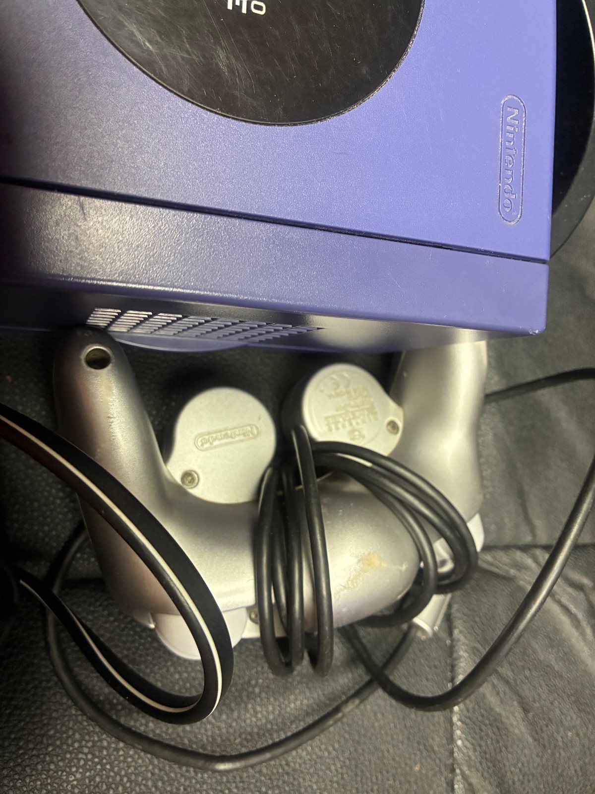 Nintendo GameCube indigo purple console all wires one controller