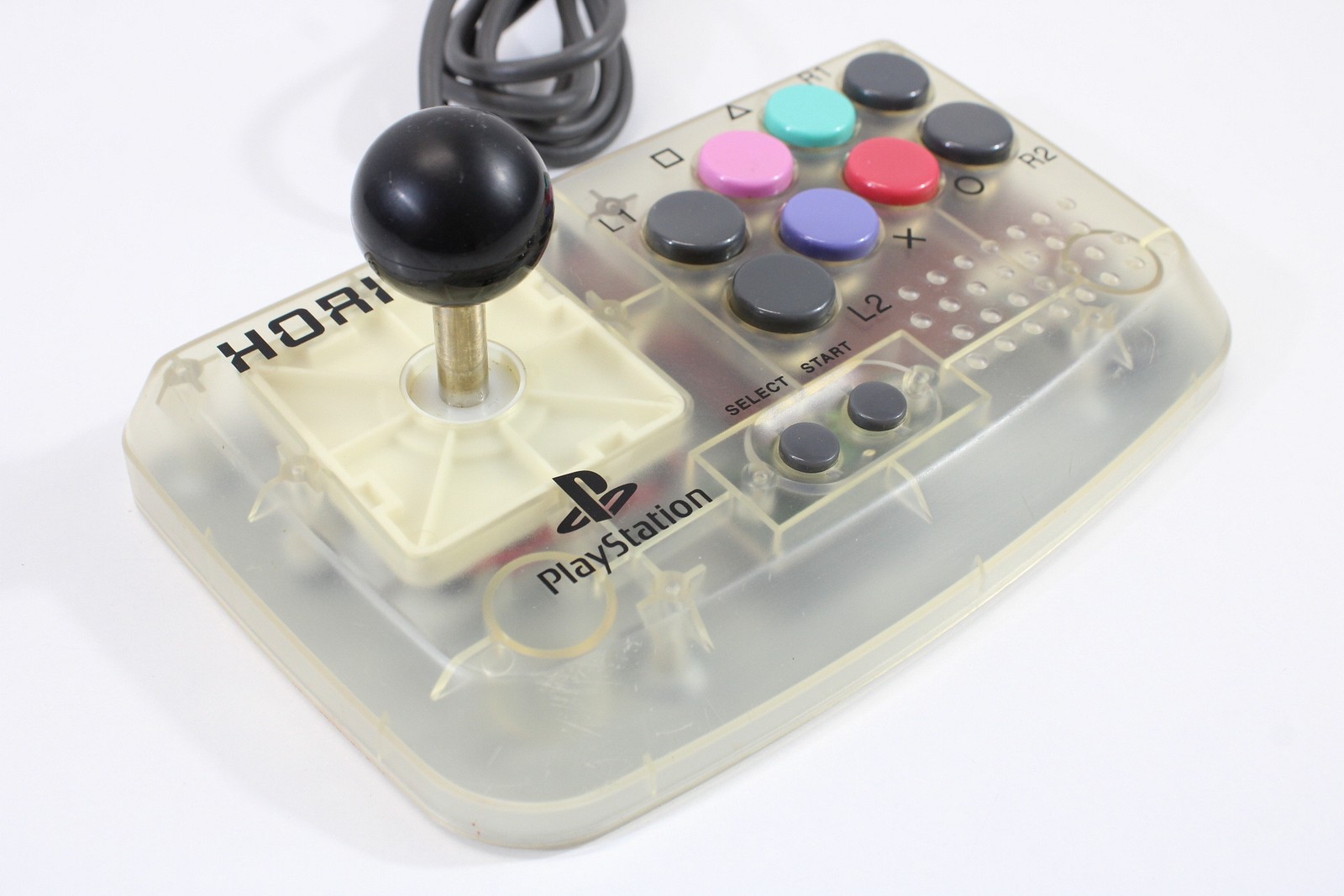 Hori Compact Joystick Controller HPS-29 Clear White Arcade Sony PlayStation PS2