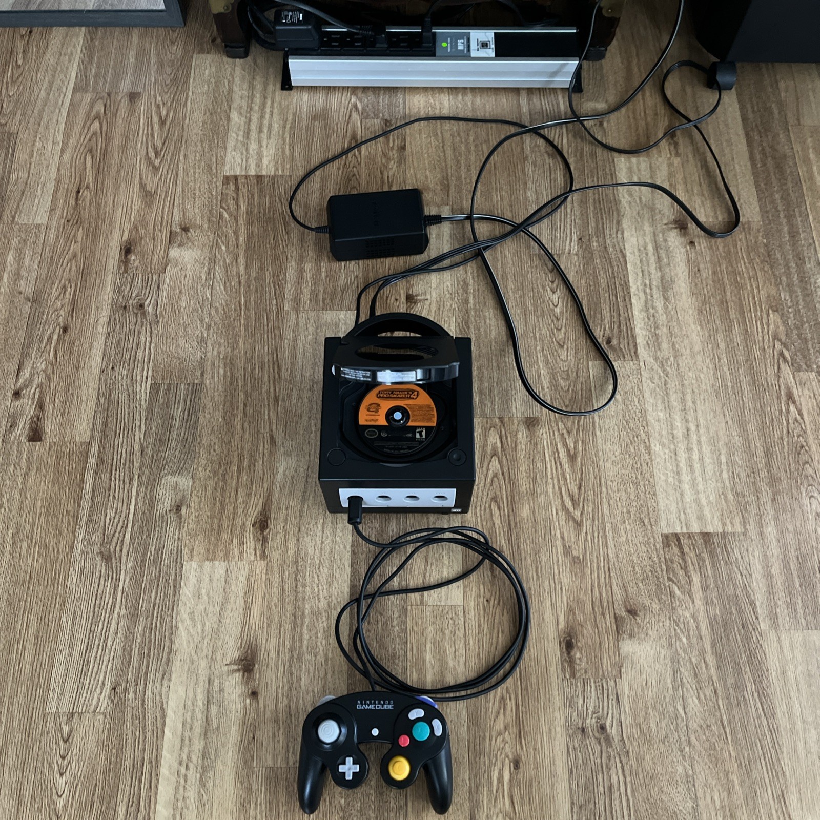 Nintendo GameCube Black Console Bundle (DOL-001) Blue LED/Replaceable Battery