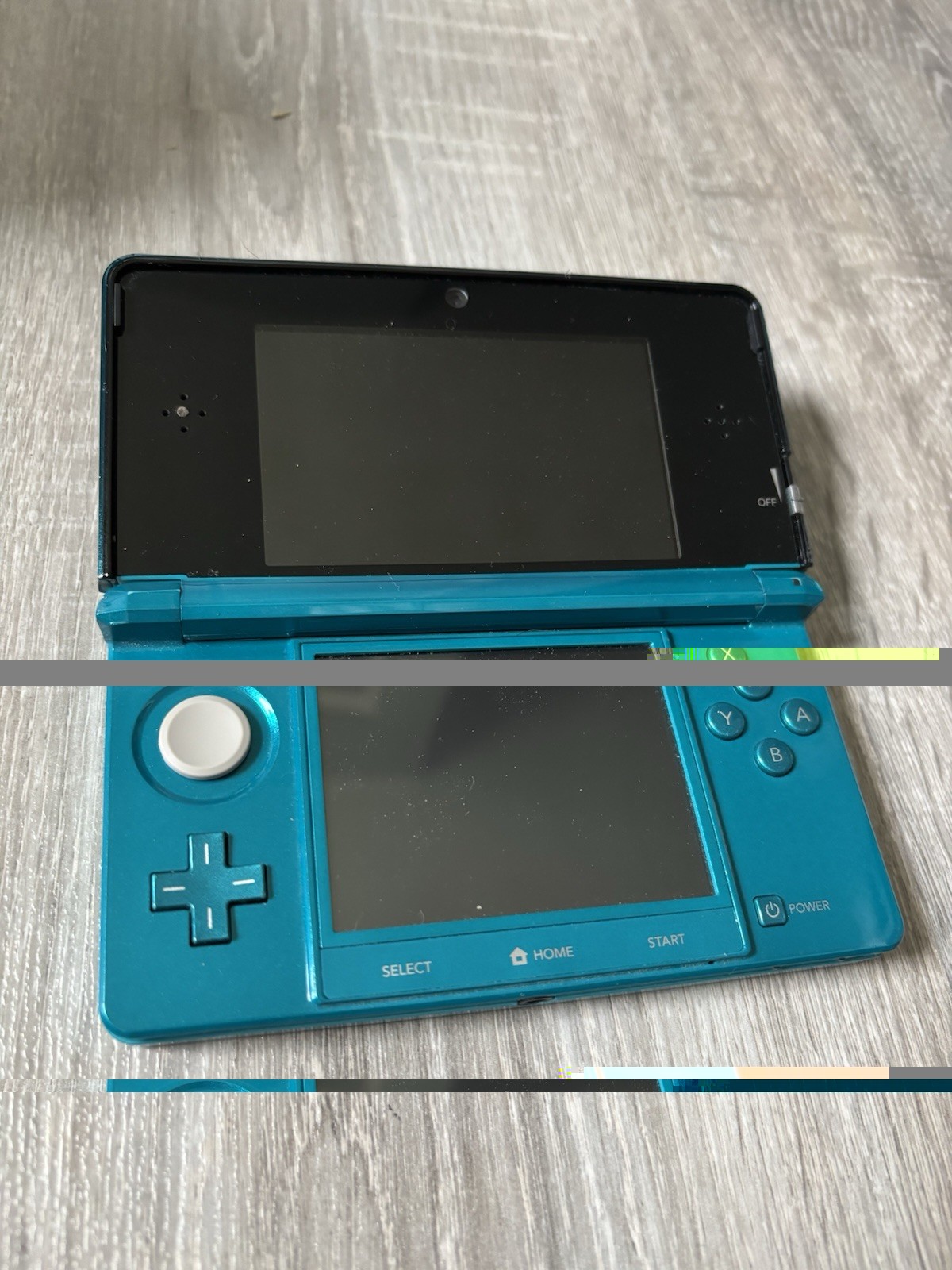 Nintendo 3DS Aqua Blue Handheld Console CTR-001 Tested Charger Stylus & Sd Card