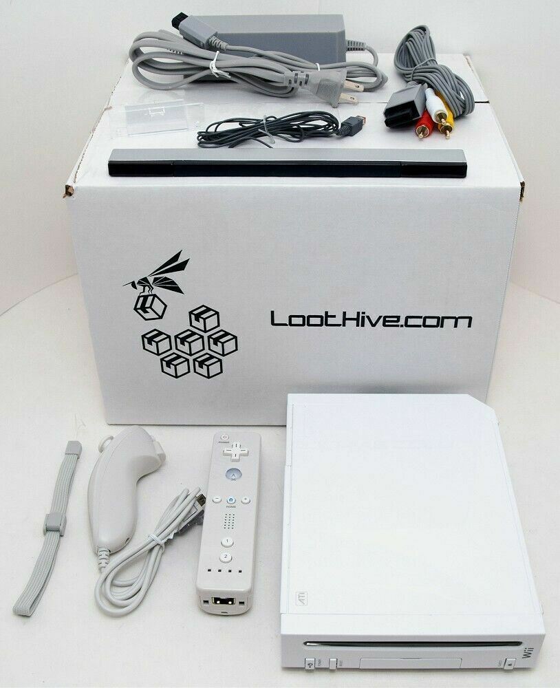 Nintendo Wii System + NEW ACCESSORIES Bundle GameCube Port Console WHITE RVL-001