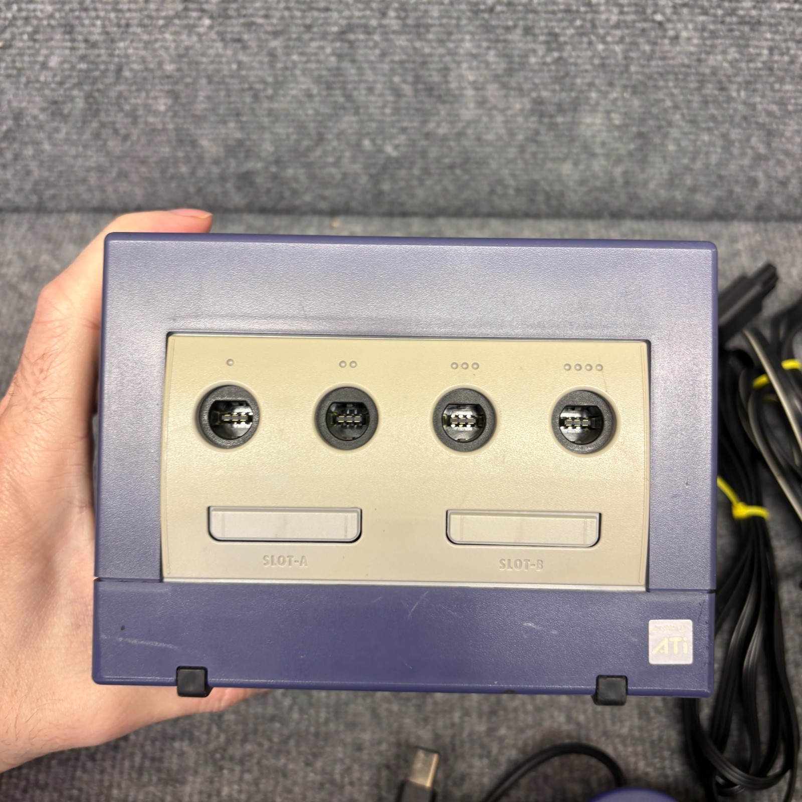 Nintendo GameCube DOL-001 Indigo System Console w/ Controller & Cords Tested