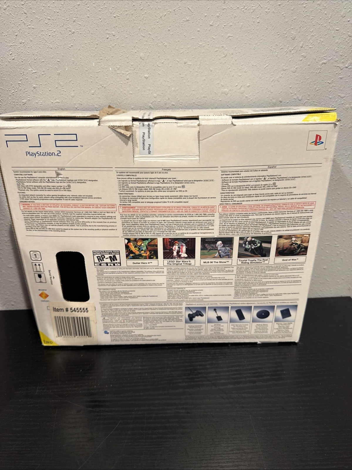 SONY Playstation2 PS2 Console With Box – Guitar Hero Bundle – Guitar+games