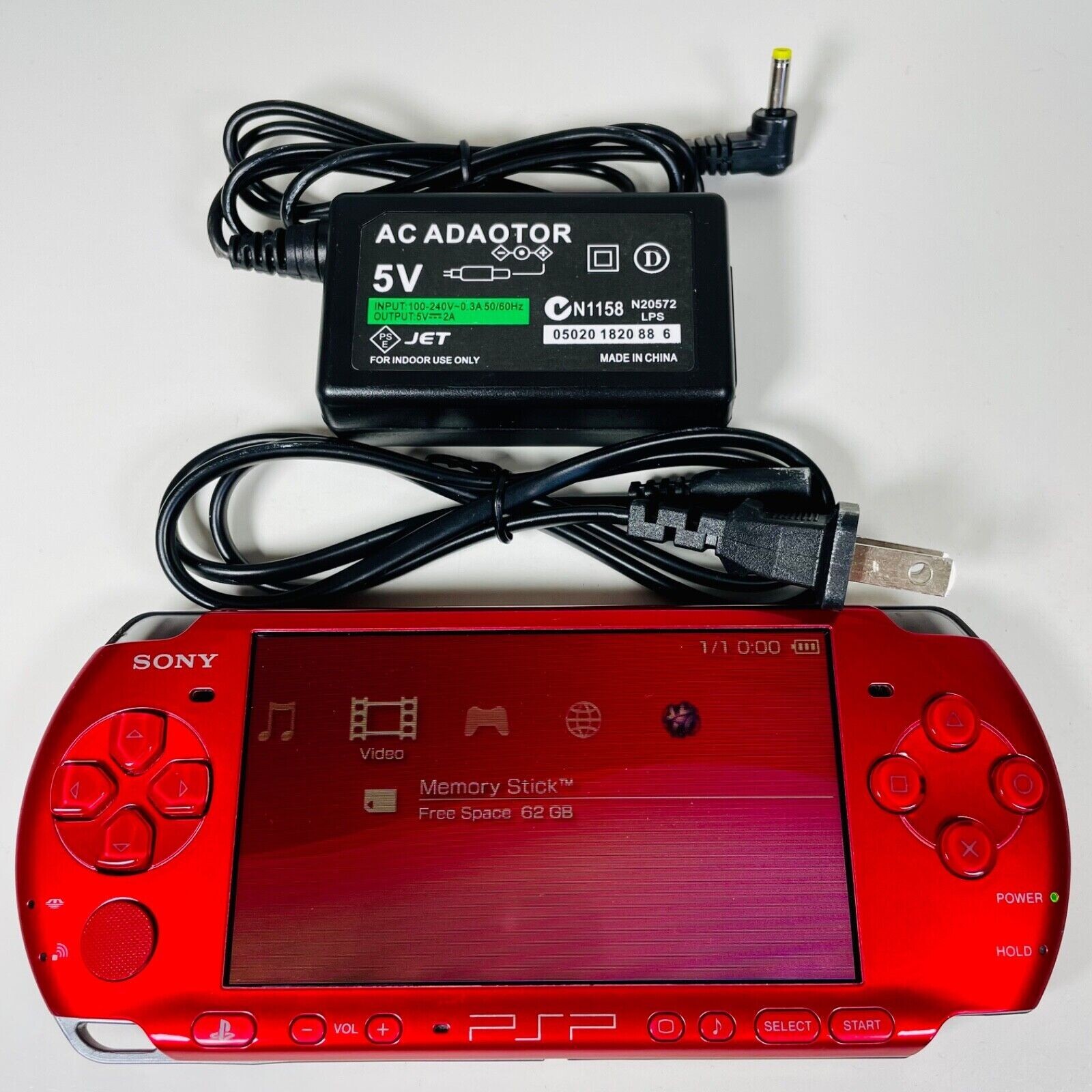 PSP 3000 Radiant Red – Good Gondition – OEM Japan Import US Seller
