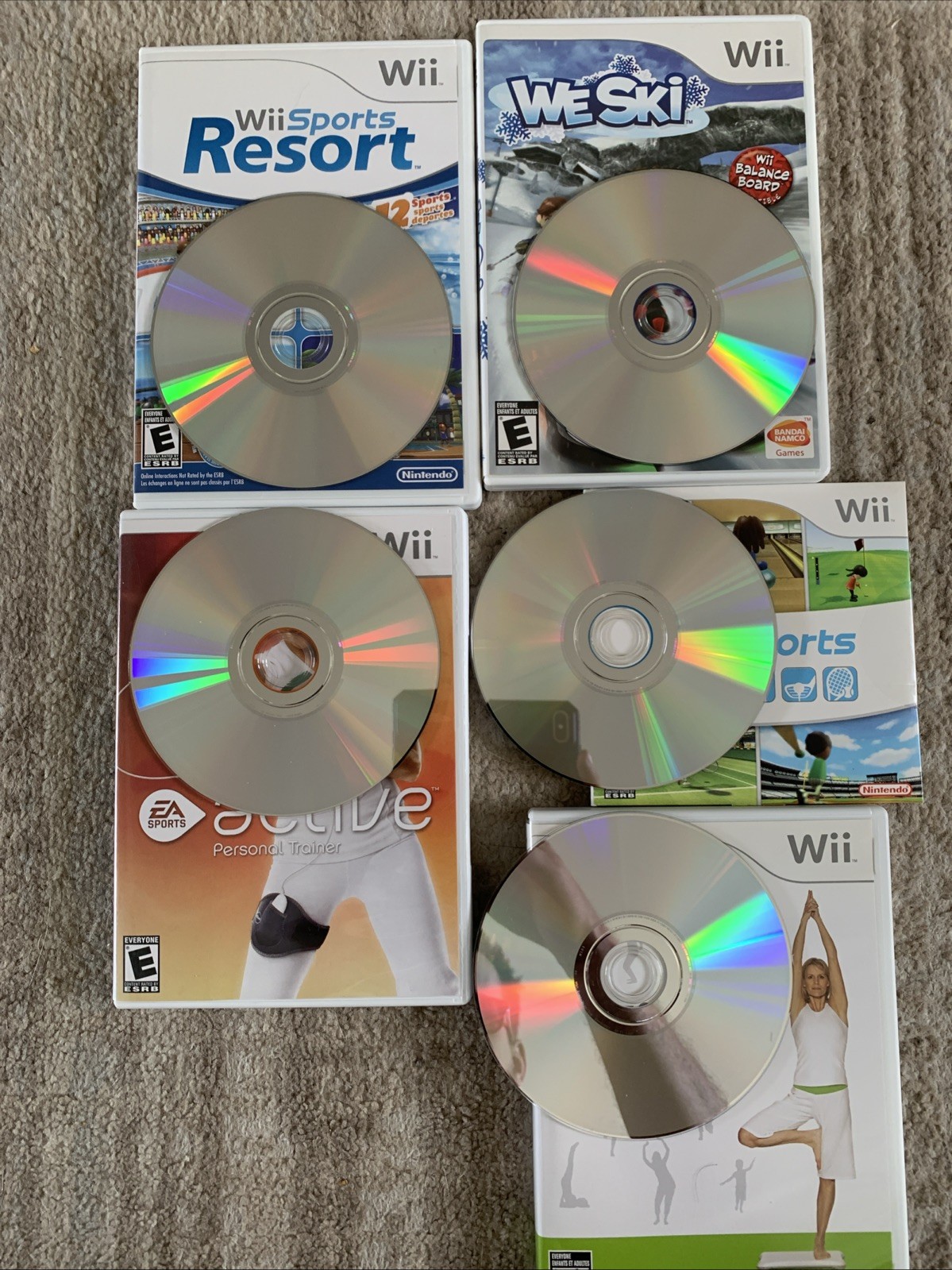 Nintendo Wii Bundle 2 MotionPlus Remotes Wii Sports Resort Fit Active We Ski