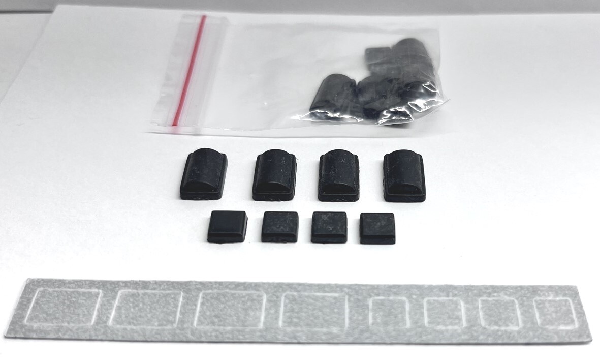 BLACK Rubber Feet Screw Cover 8 PACK + 3M Pads for Nintendo Wii Console System
