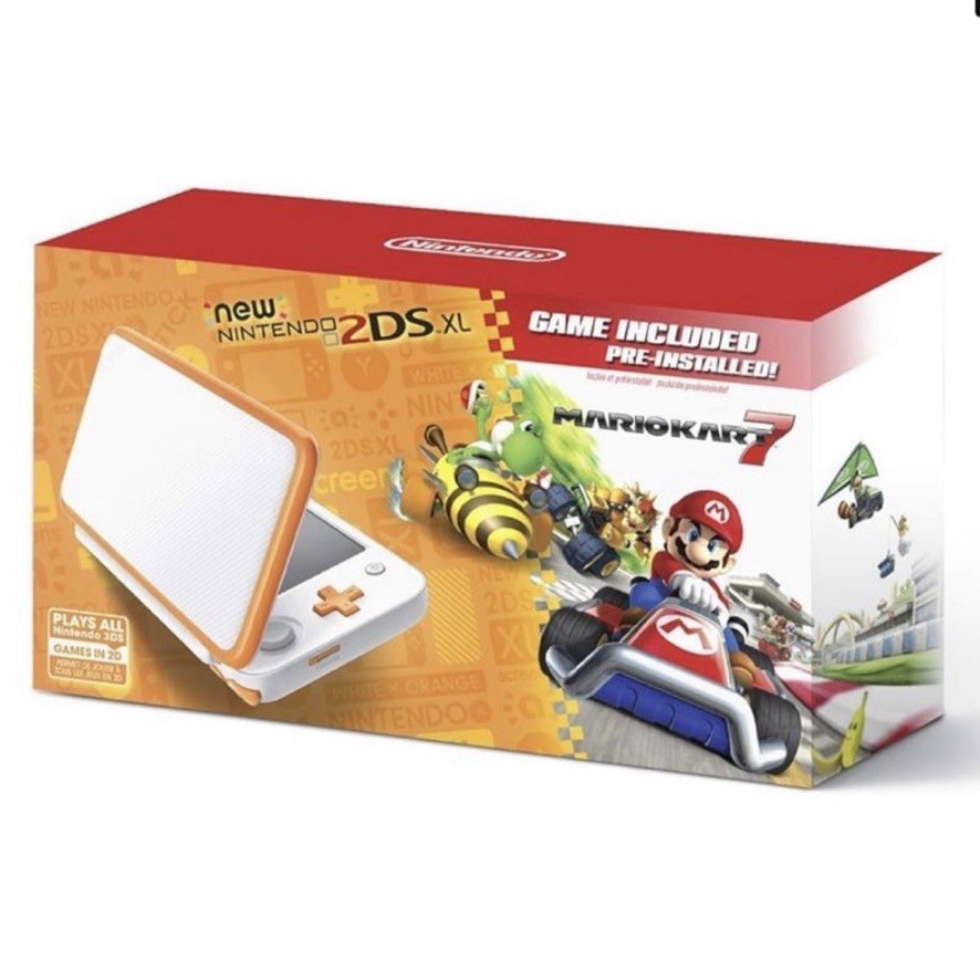 Nintendo New 2DS XL Handheld System – Orange/White, Mario Kart 7 Pre-Installed