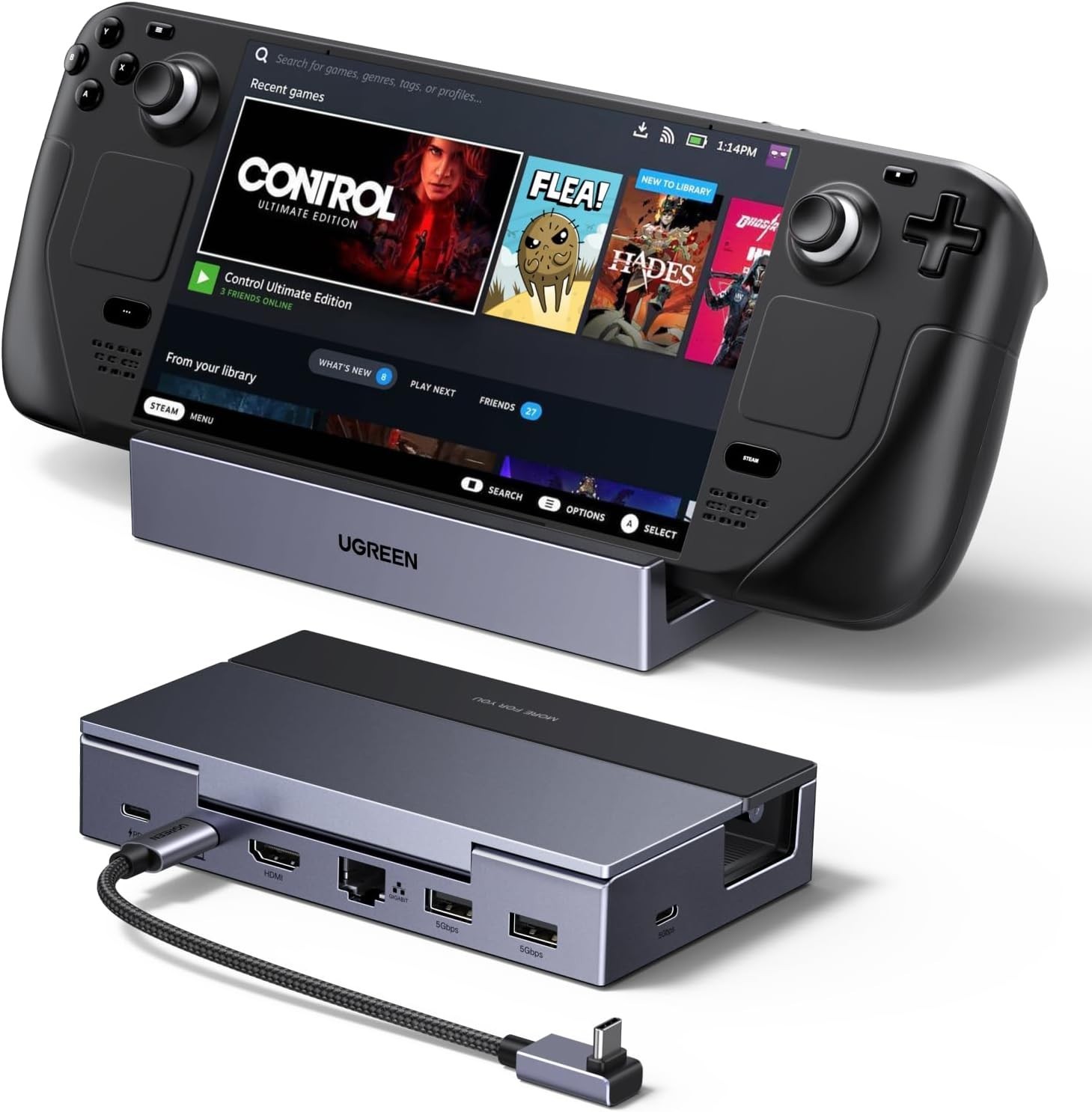 Compact 4K@120Hz Docking Station: Steam Deck, ROG Ally & More – 100W PD
