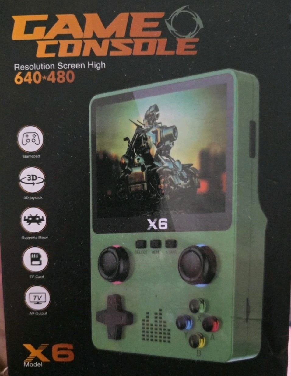 X6 Handheld Game Console 3.5″ 10000 Games Supports Expansion Card NEW – BLACK