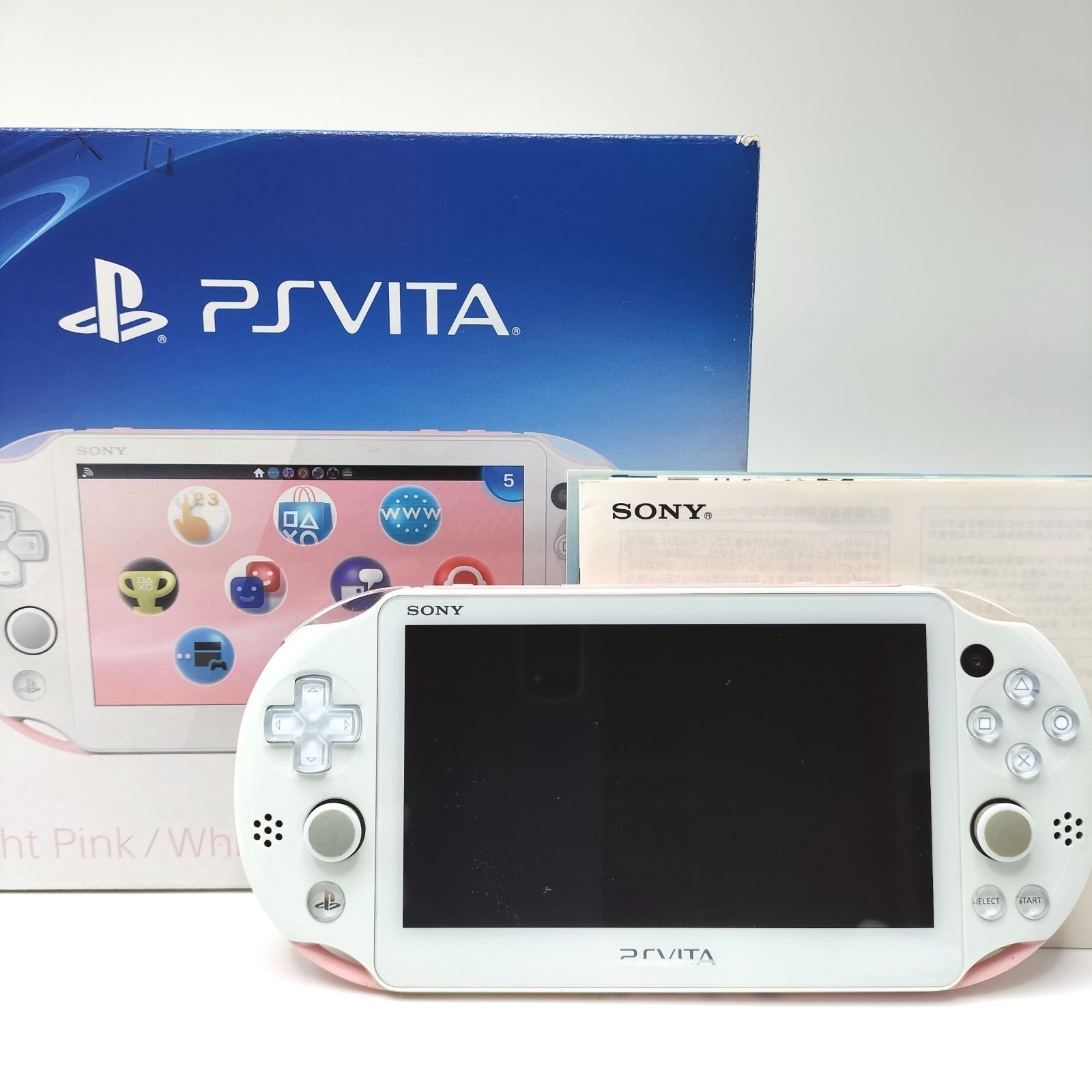 Excellent PS Vita Light Pink White PCH 2000 ZA19 Console Charger Slim JP