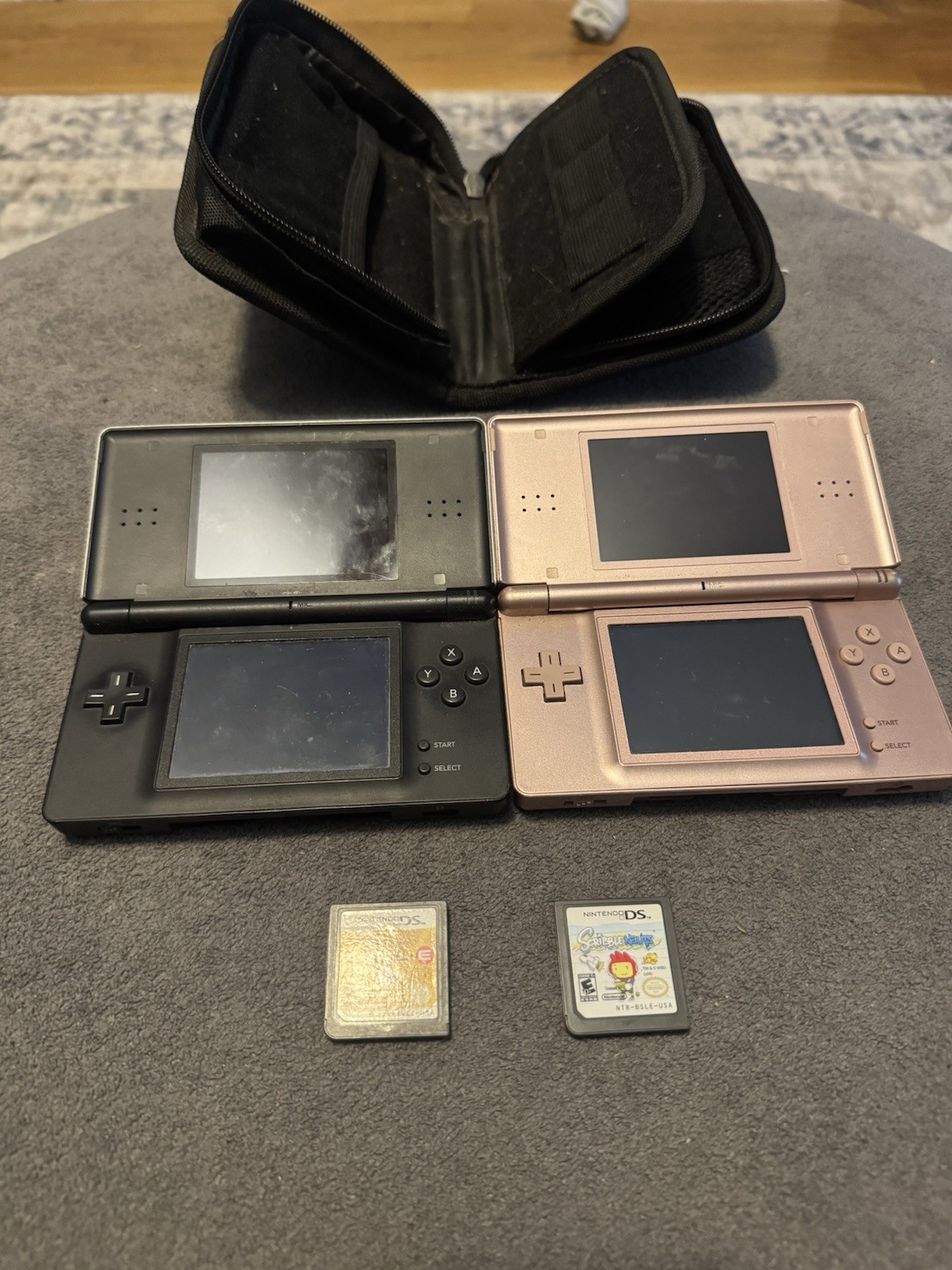 2x Nintendo DS With 2 Games And Holder Tested And Work But Gameboy Slots Don’t