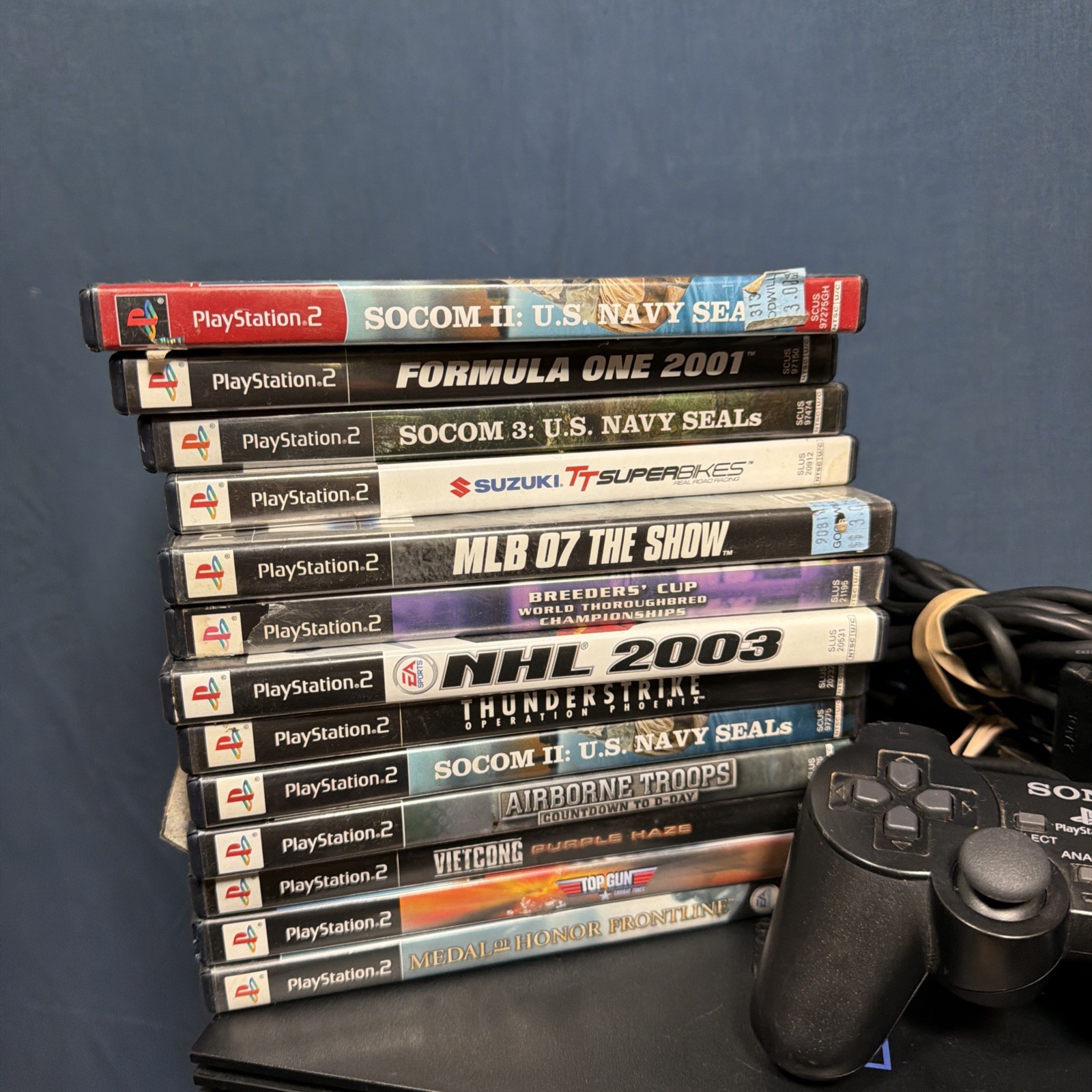 Sony Playstation 2 Fat PS2 Console SCPH-30001 w/ Controller Cables & 13 Games