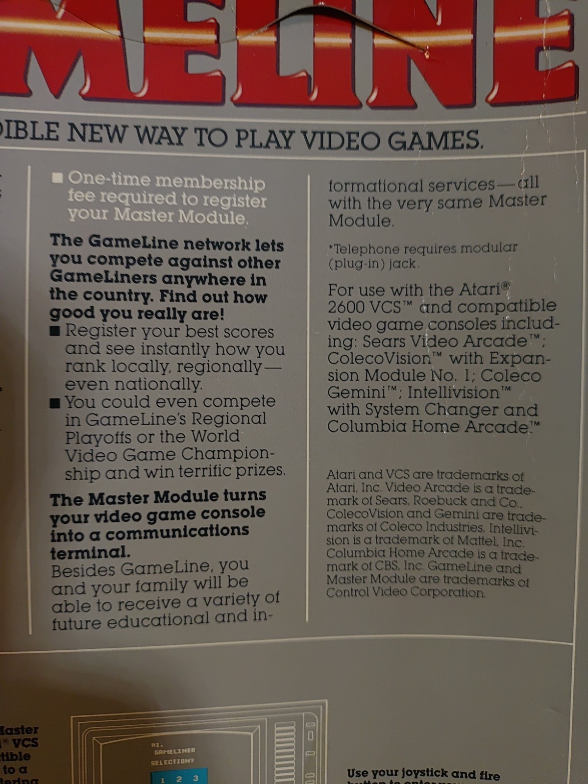 NIB RARE VINTAGE ATARI 2600 MASTER MODULE GAMELINE MODEM