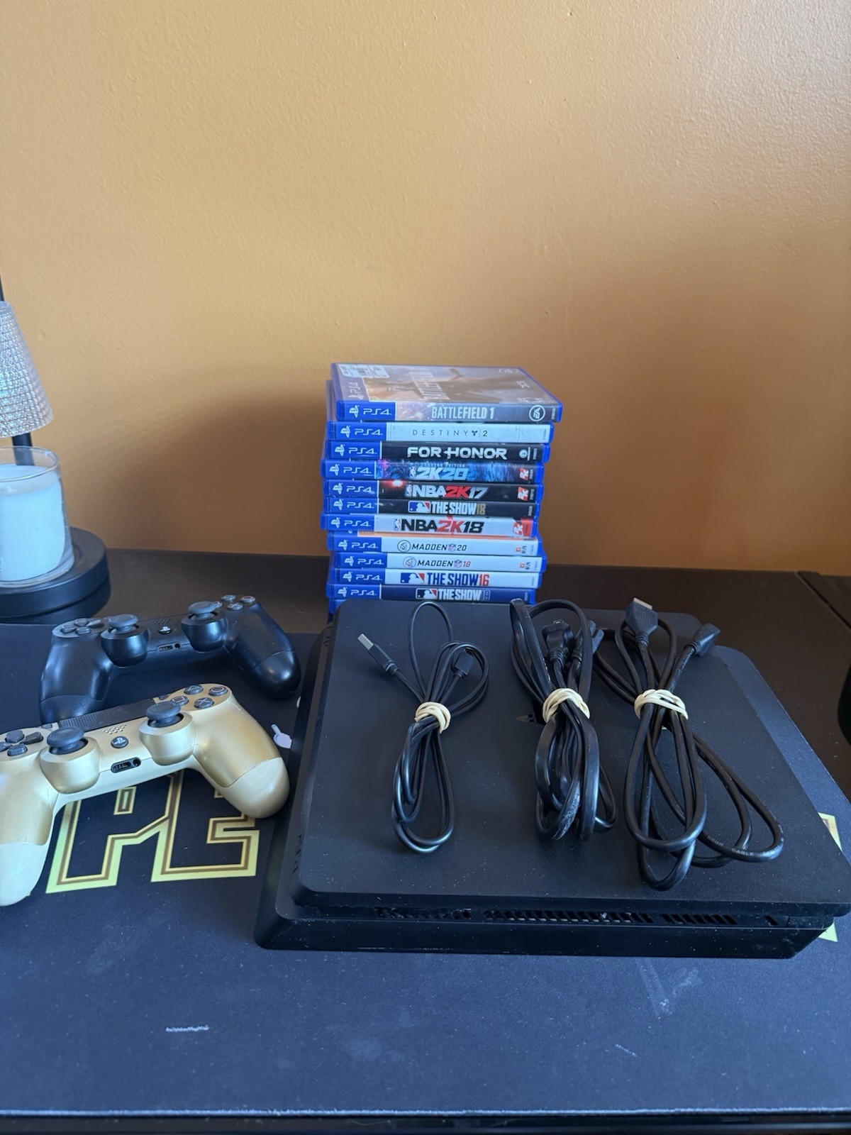 Sony PlayStation 4 500GB Console Bundle 12 Games 2 Controllers All Wires Working