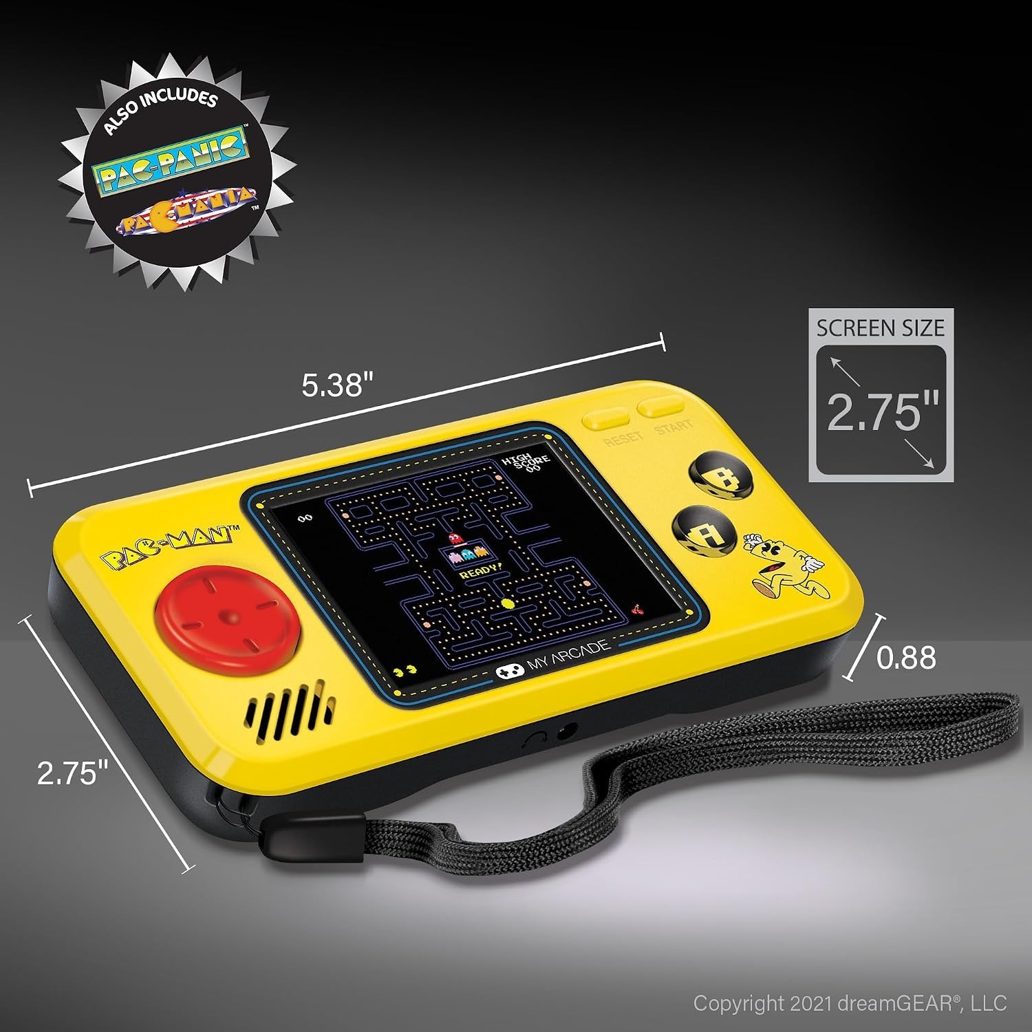 Compact Pac-Man Handheld Game Console with Speaker & Color Display – Collectible