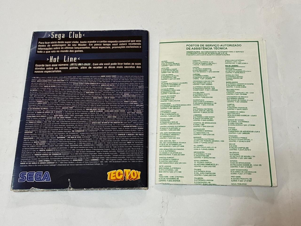 Sega Master System Tectoy : Mortal Kombat 3 complete manual poster Exclusive gam
