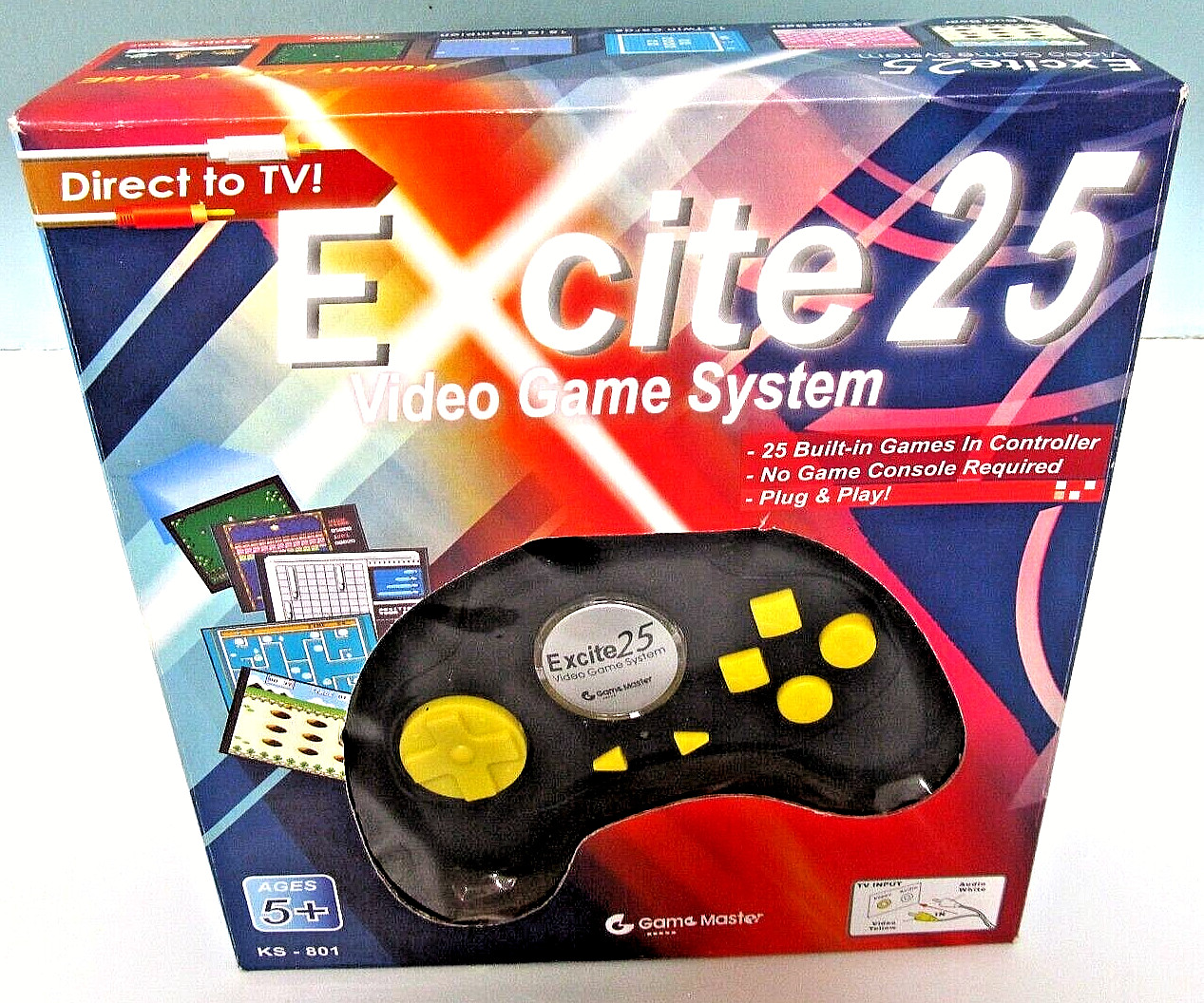 Video Game System EXCITE 25 Plug & Play New In Box Electronic 2007 KS-801 NIB