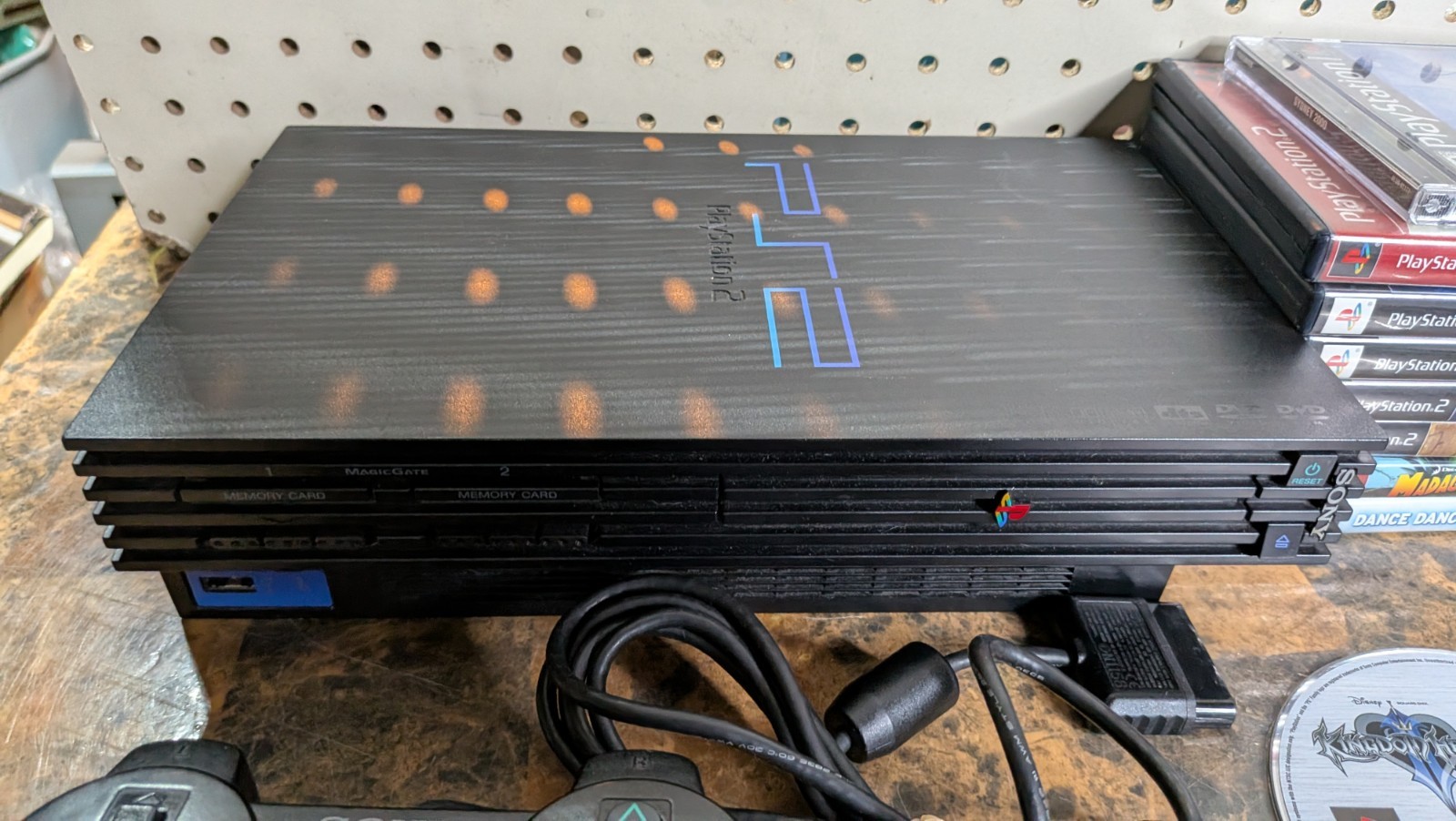Sony Playstation 2 PS2 Console – Guitar Hero Bundle – Guitar, Games, Memory Card