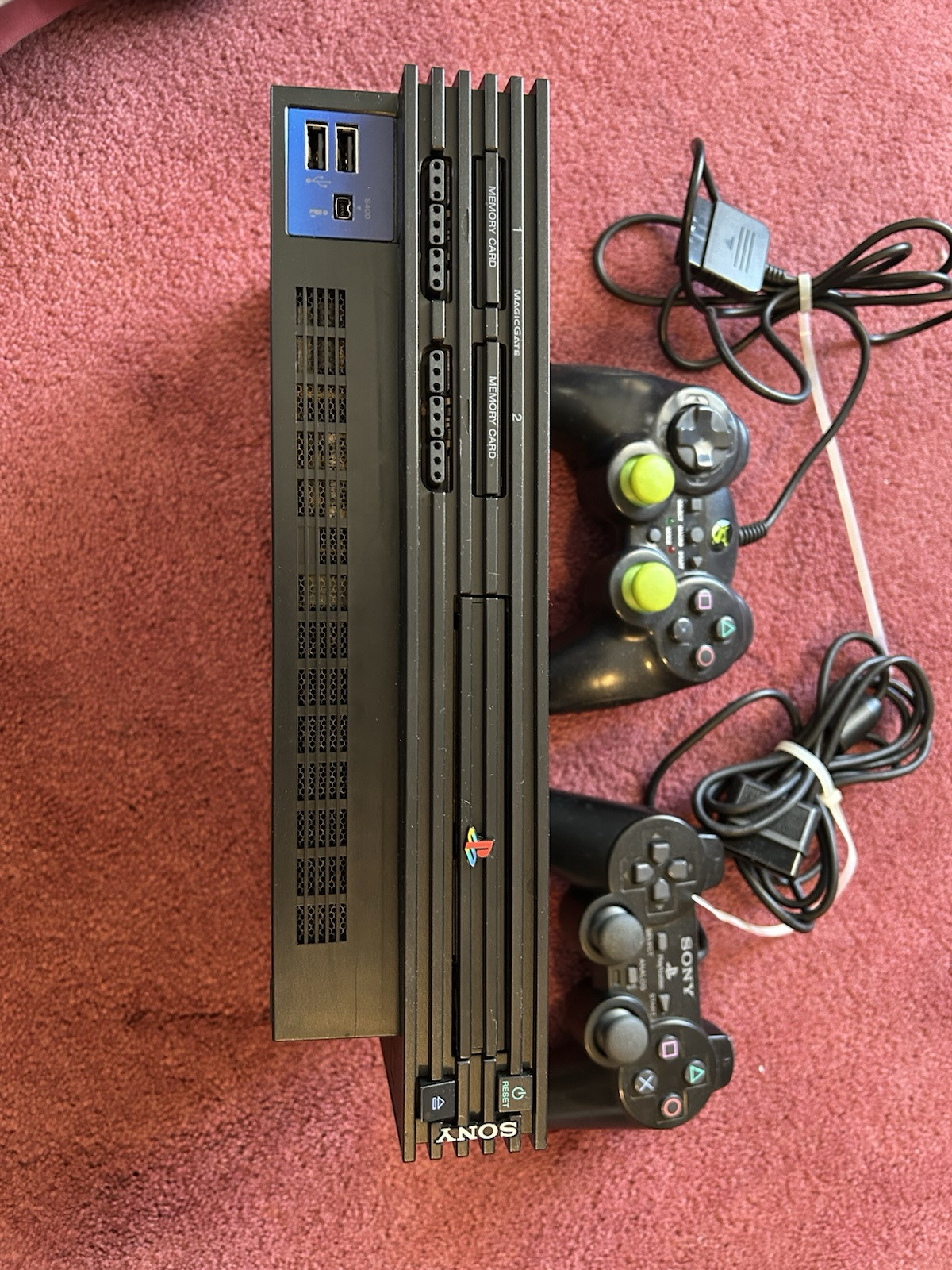 Sony PlayStation 2 Console 2 Hand Controllers Parts or Not Working See Desc