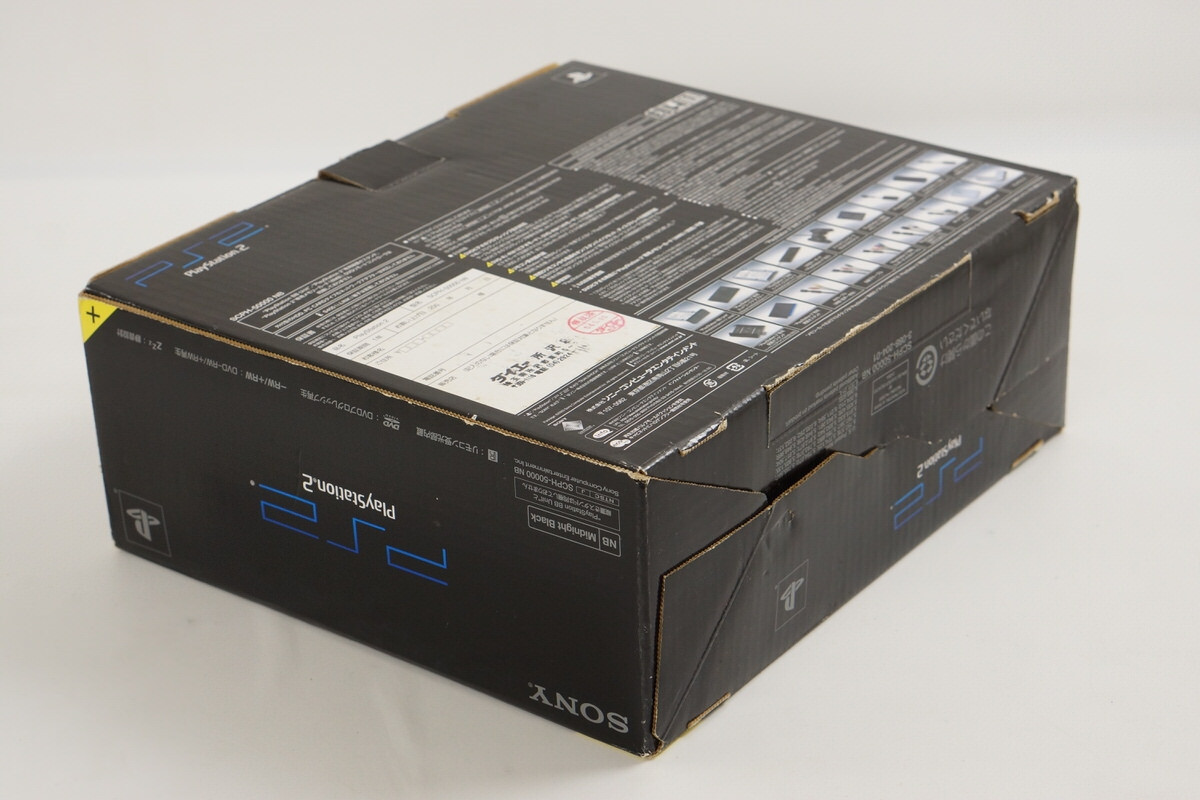 Playstation 2 Midnight Black Console Boxed SCPH-50000 Tested System FJ0814767