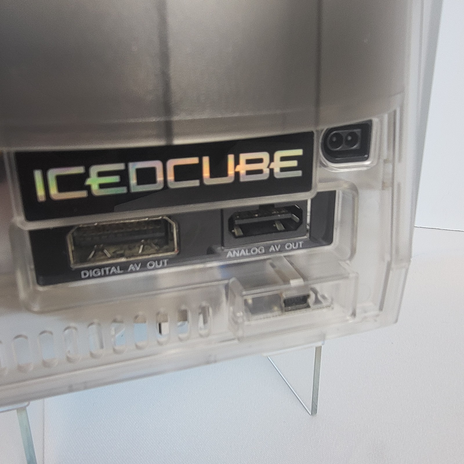 VINTAGE Nintendo ICEDCUBE GameCube Clear Laser Bear Ethernet Adapter Qoob Tested