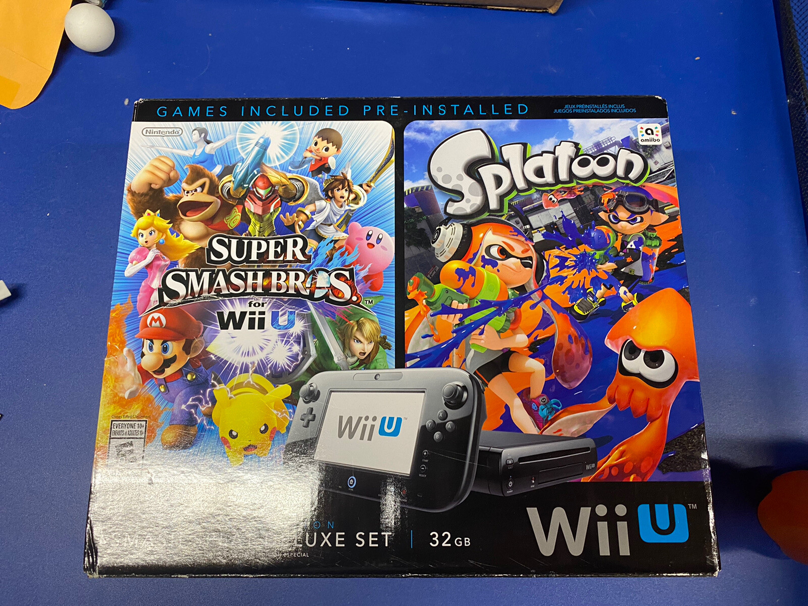 Nintendo Wii U Super Smash Bros Splatoon Black Game Box ONLY! NO SYSTEM. Empty!