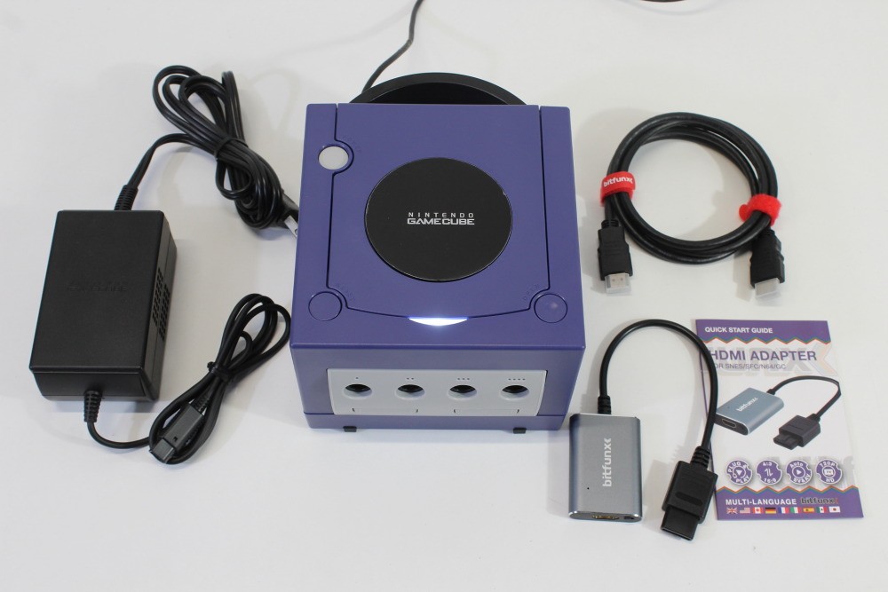 Nintendo Gamecube Indigo Purple Console LED AC S-Video to HDMI NTSC-U/C DOL-001