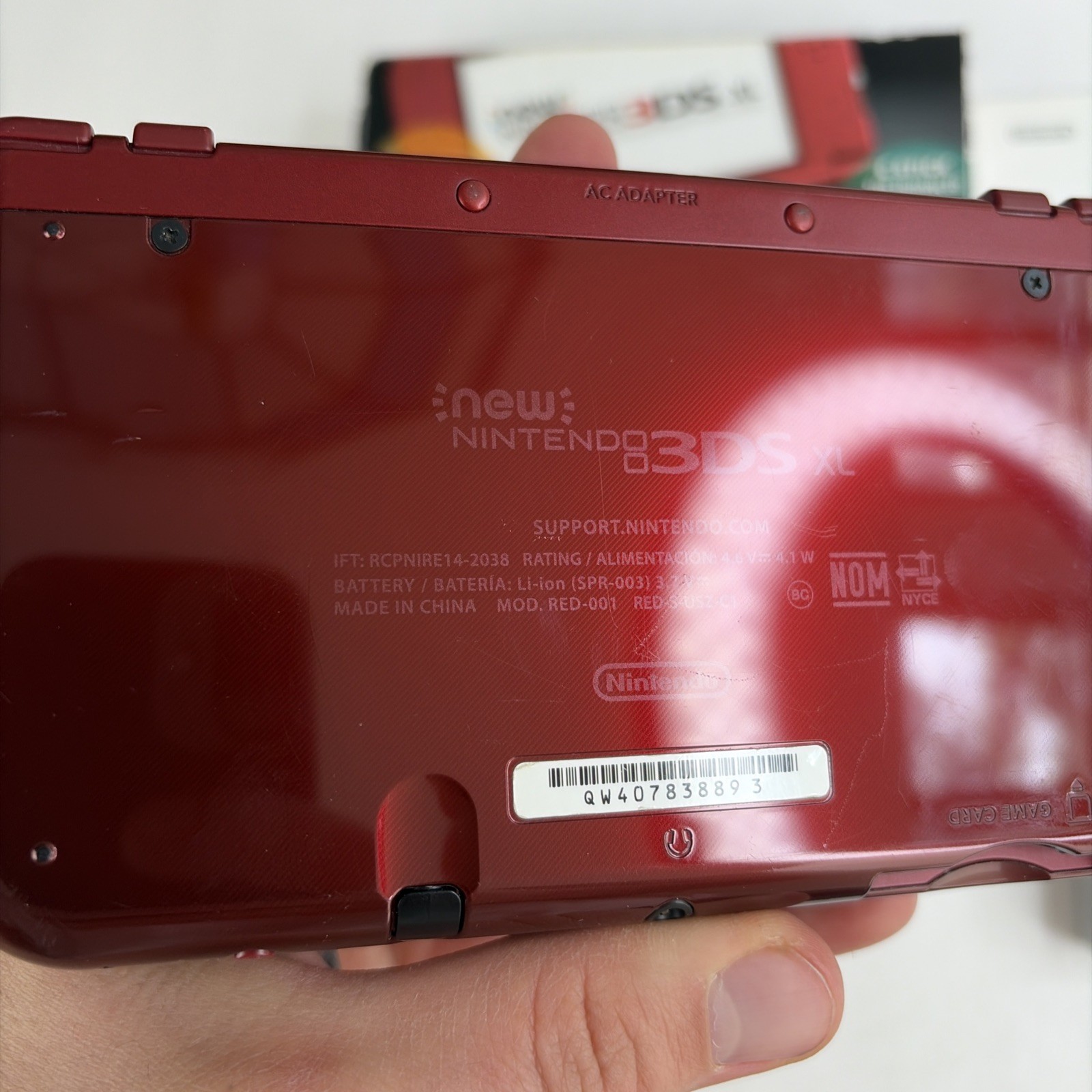 Nice! Nintendo New 3DS XL Red Complete In Original Box W Charger Stylus US Model