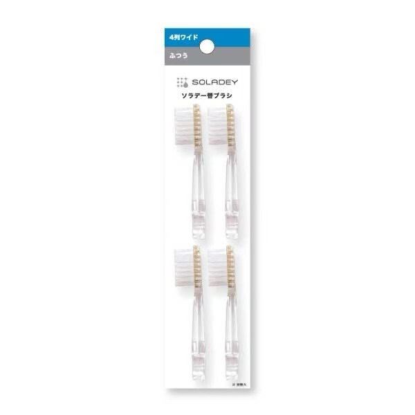 SOLADEY Replacement Brushes 4 pieces 4-Row Wide Regular medium Made in Japan FS!