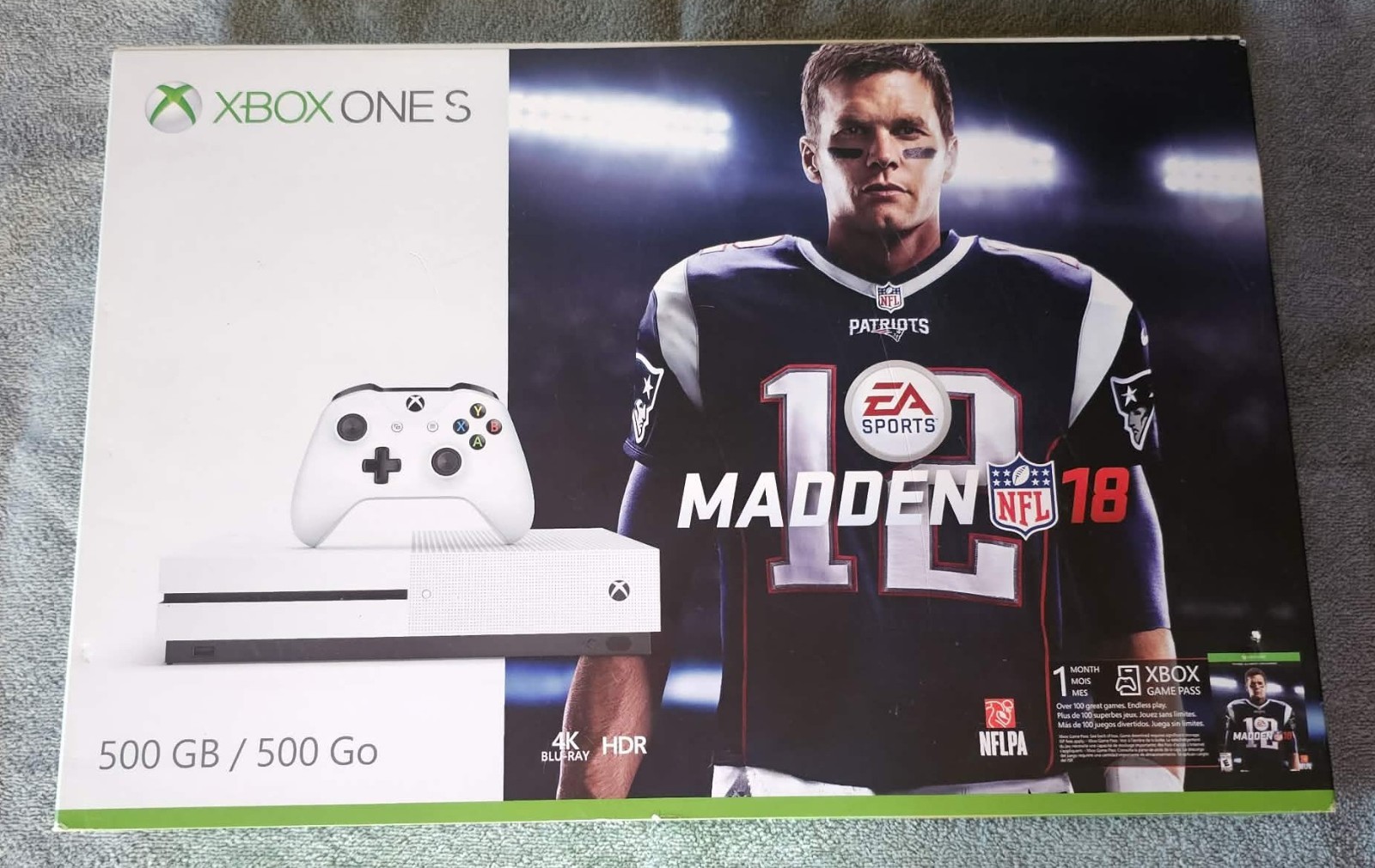 Microsoft Xbox One S Game Console SEALED / Rarer Tom Brady Madden 18 + NHL Game