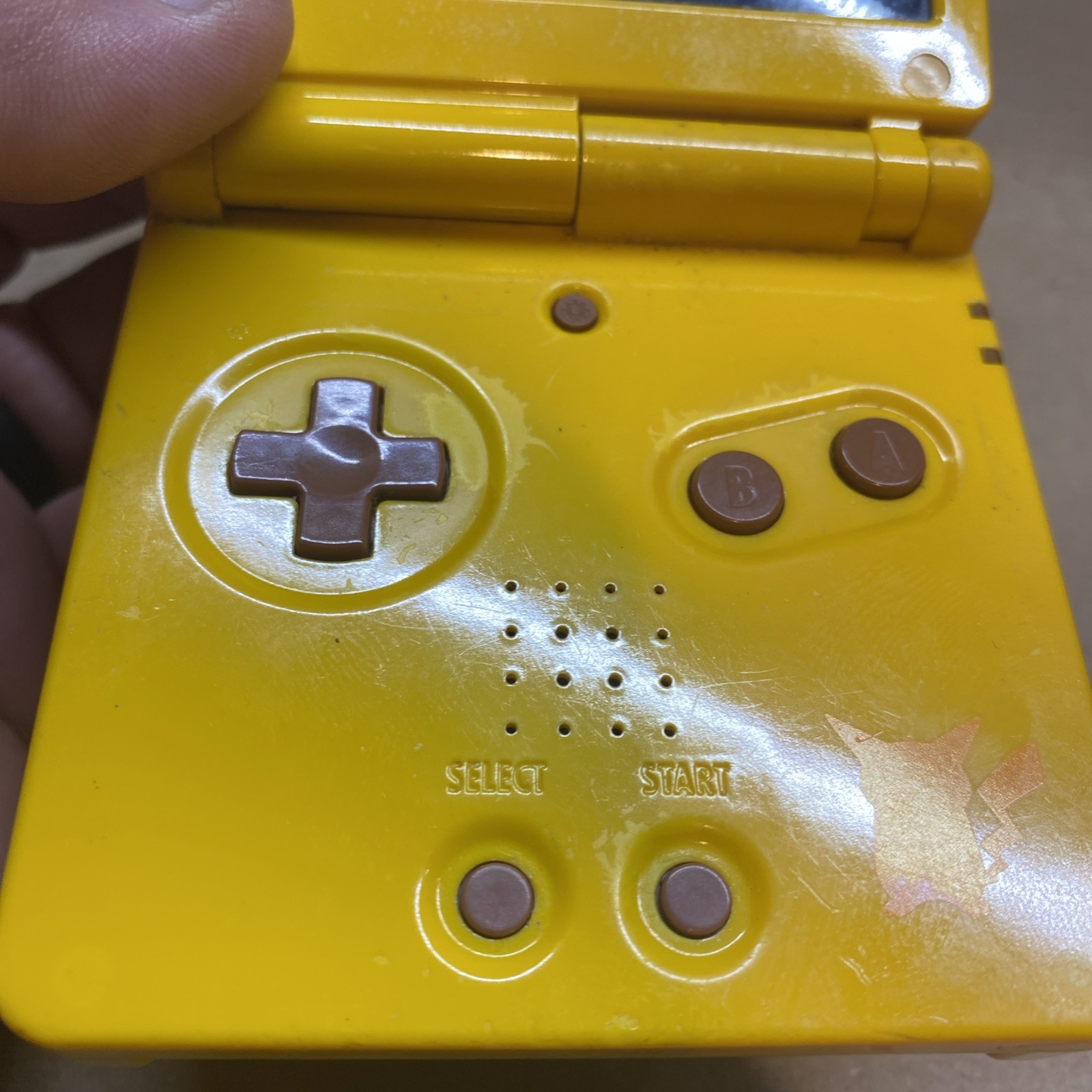 Pikachu Edition Nintendo GameBoy Advance SP Handheld Tested Working Authentic !!