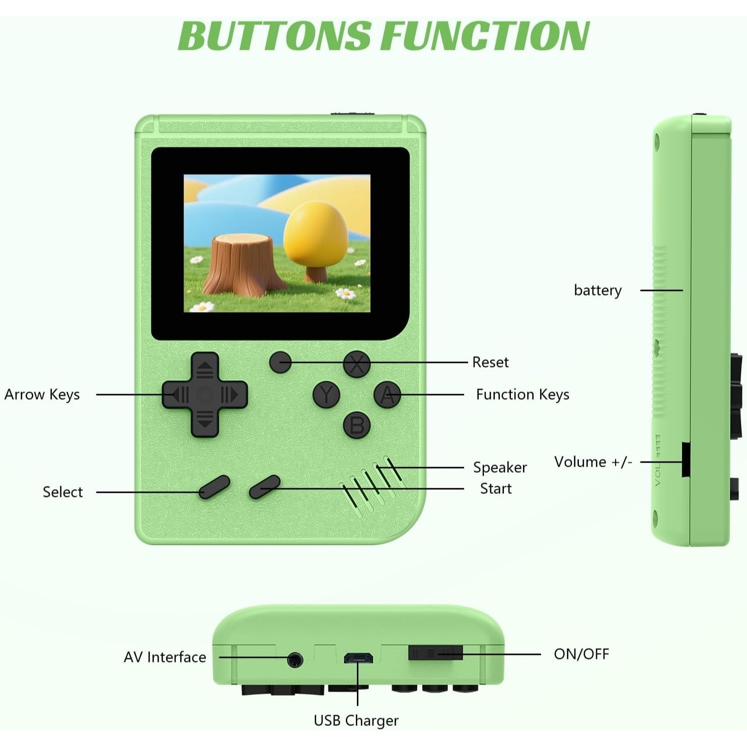 Retro Handheld Games Console, Built-in 400 Video Games, Portable Video Gaming Pl