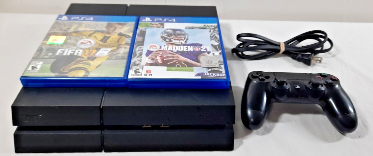 PS4 Sony PlayStation 4 (500 GB) Console, Controller & 2 games TESTED CUH-1215A