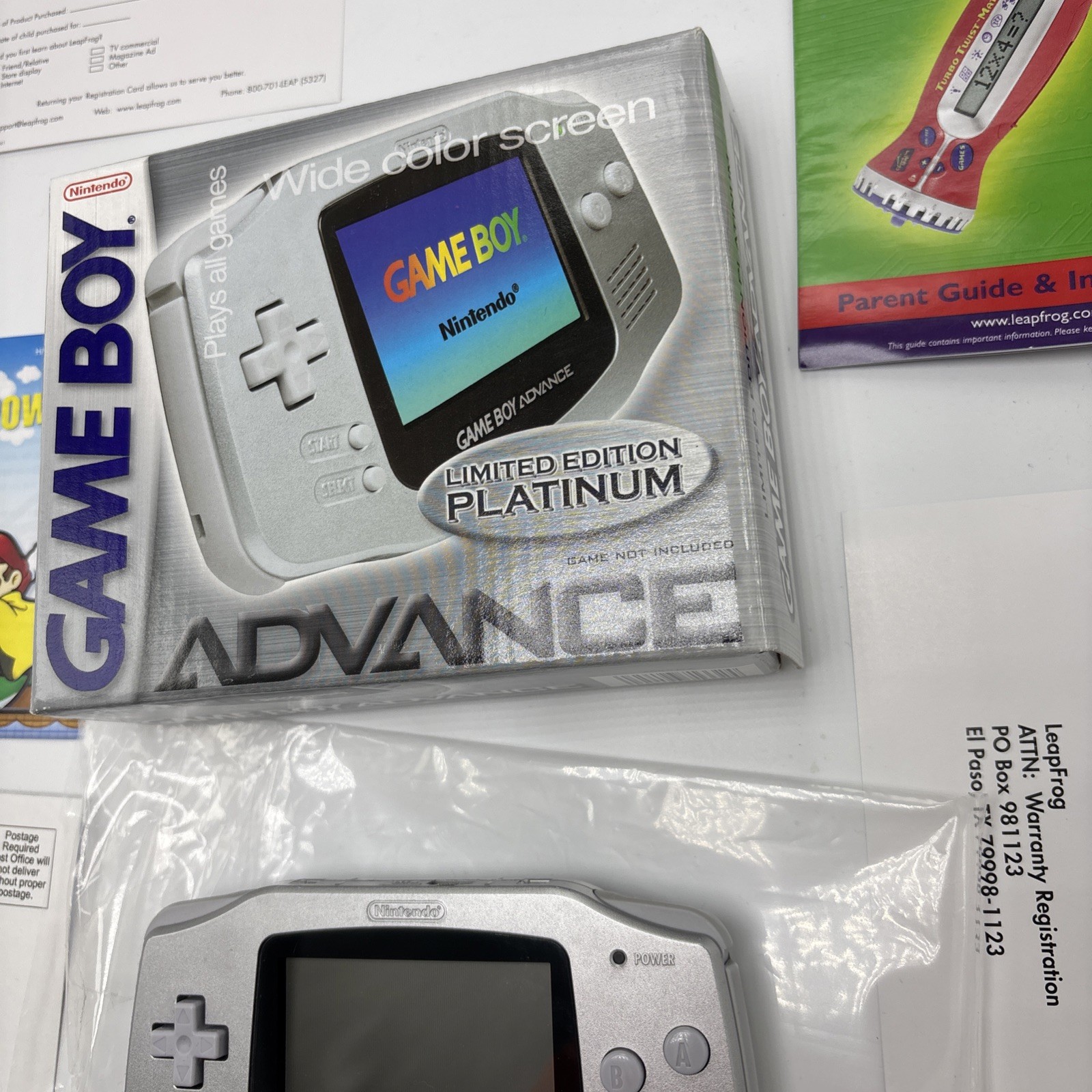 Nintendo Game Boy Advance GBA Console Limited Edition Platinum