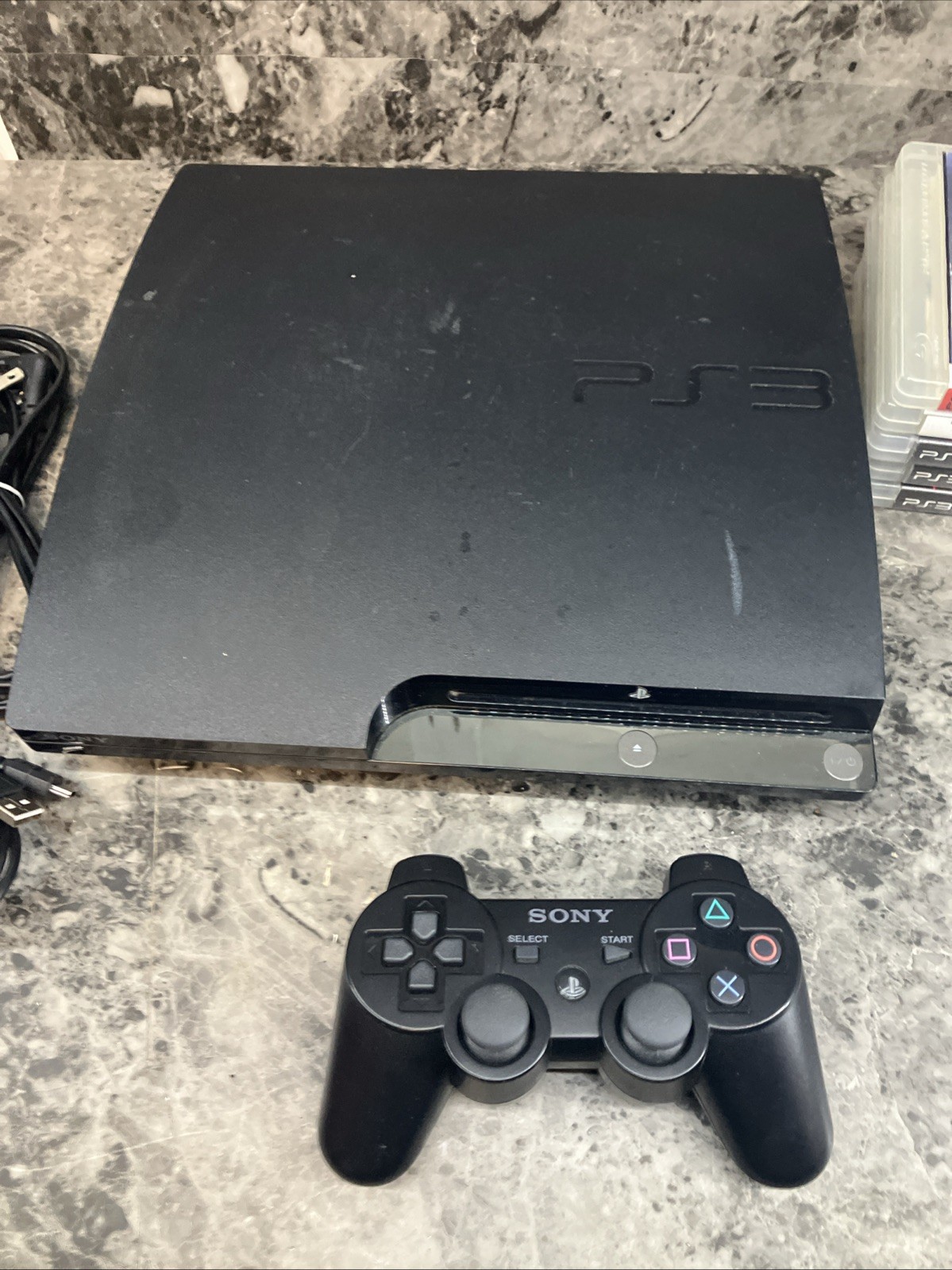 Guaranteed Work Playstation PS3 Slim 160GB CECH-2501A W/ 5 Games