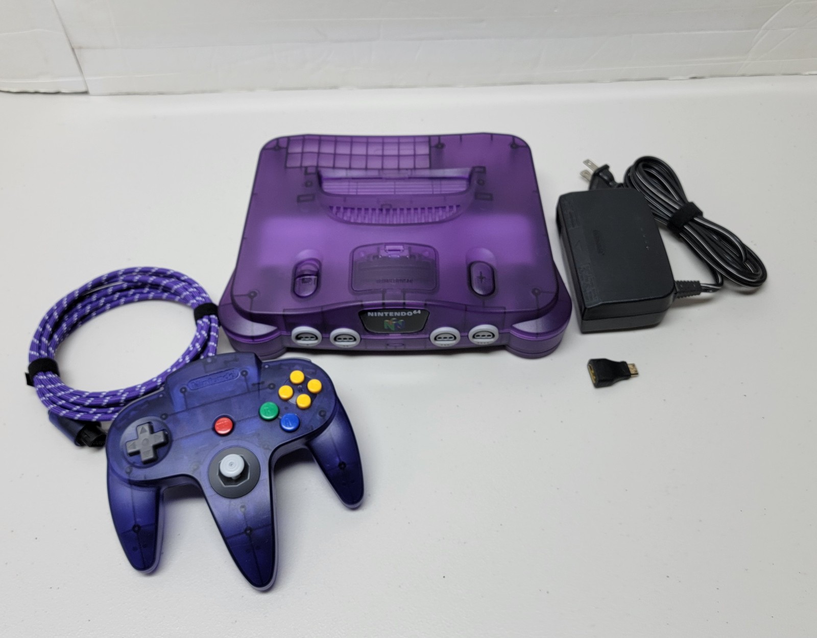 Purple N64 Console With HDMI Mod & OEM Grape Controller (10 Ft Paracorded Cord)