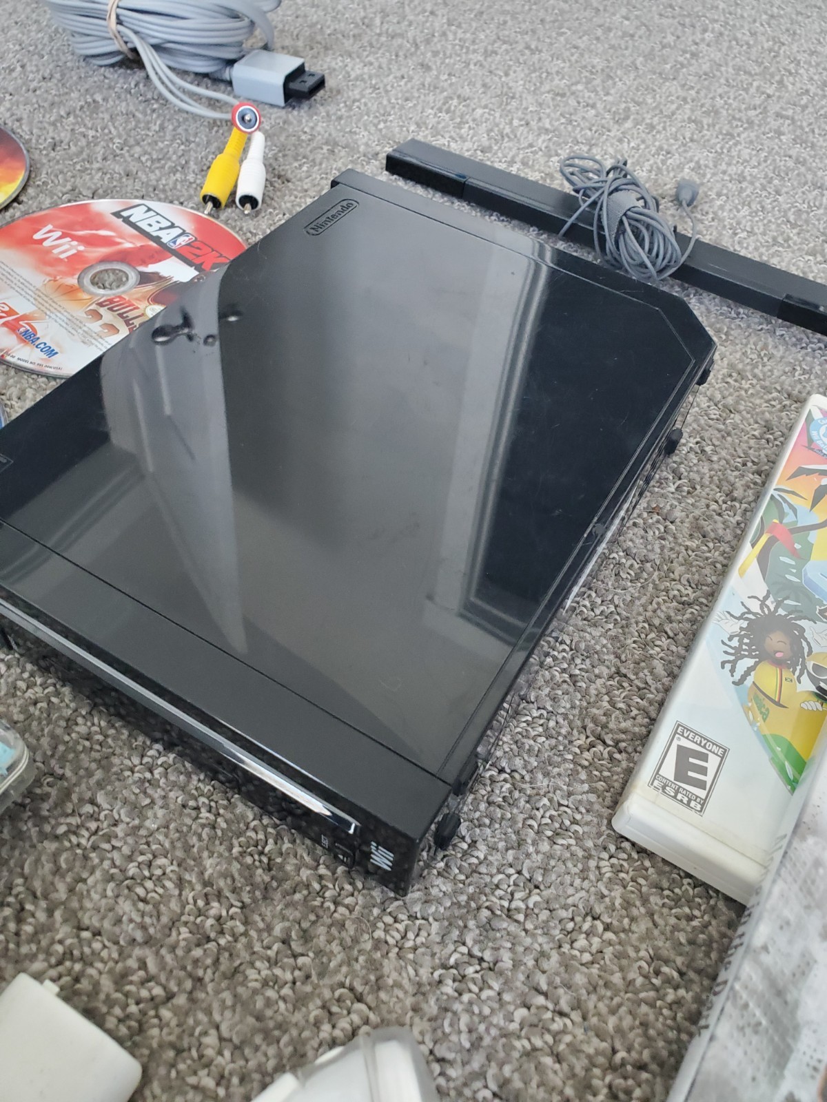 Black Nintendo Wii Console System Bundle w/ 12 Games Nunchuck TESTED! Sled